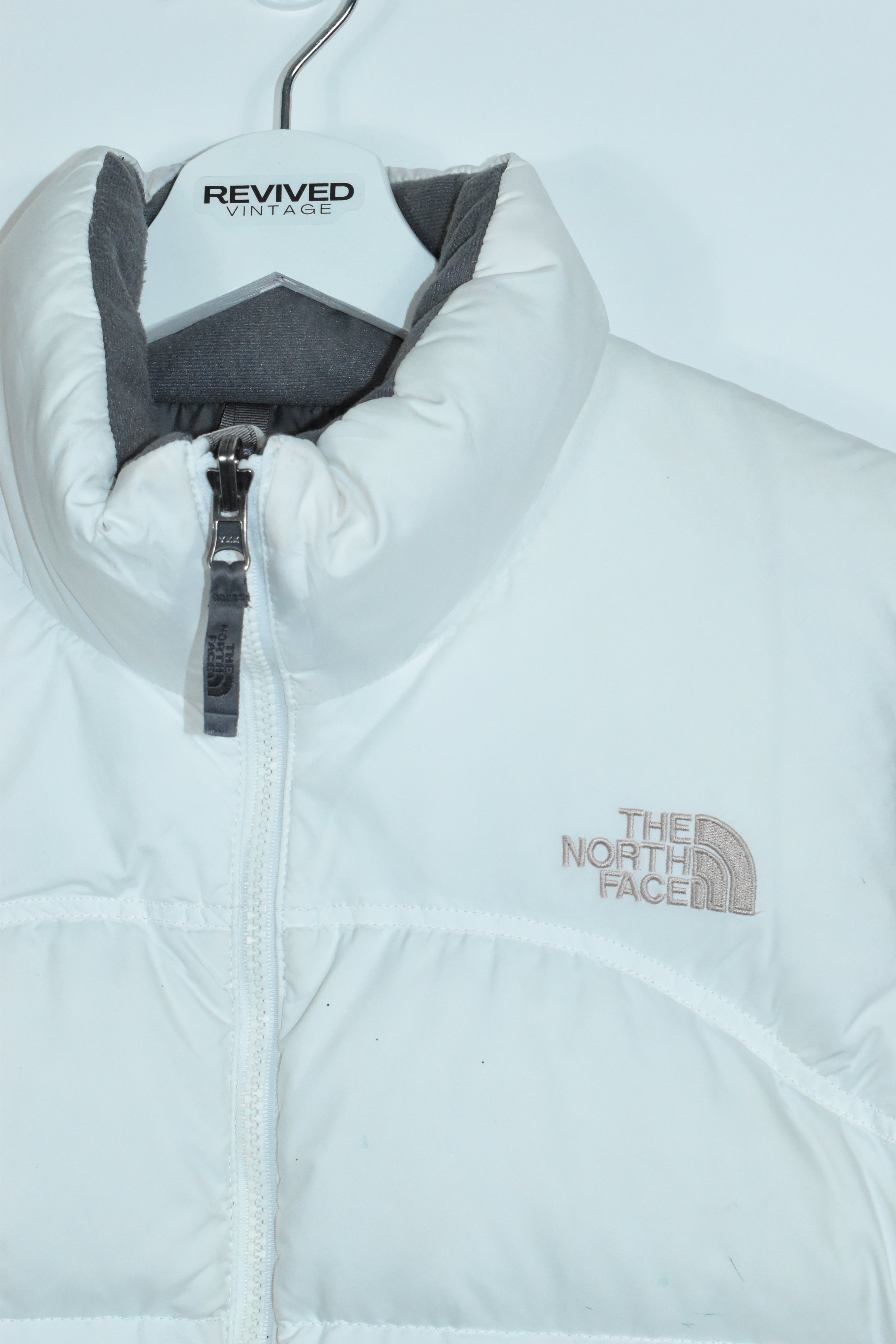 Vintage North Face White Gilet 700 MEDIUM (Womens)