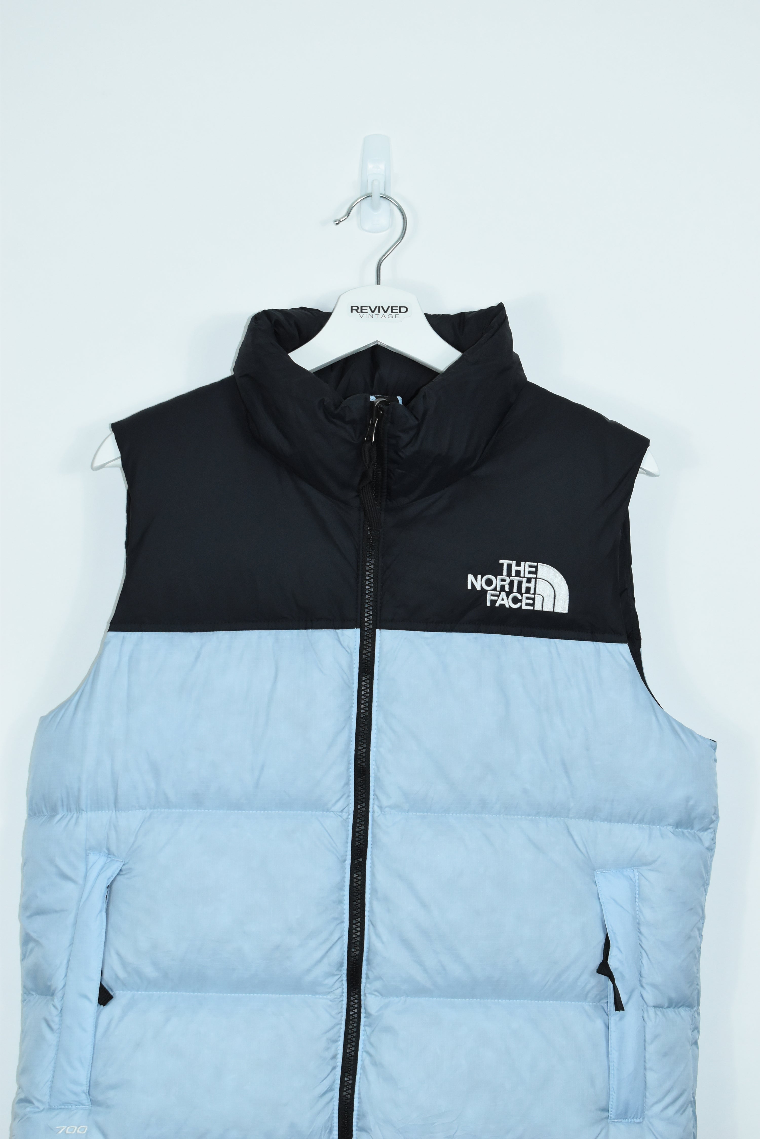 Vintage North Face Light Blue Puffer Vest MEDIUM (Womens)