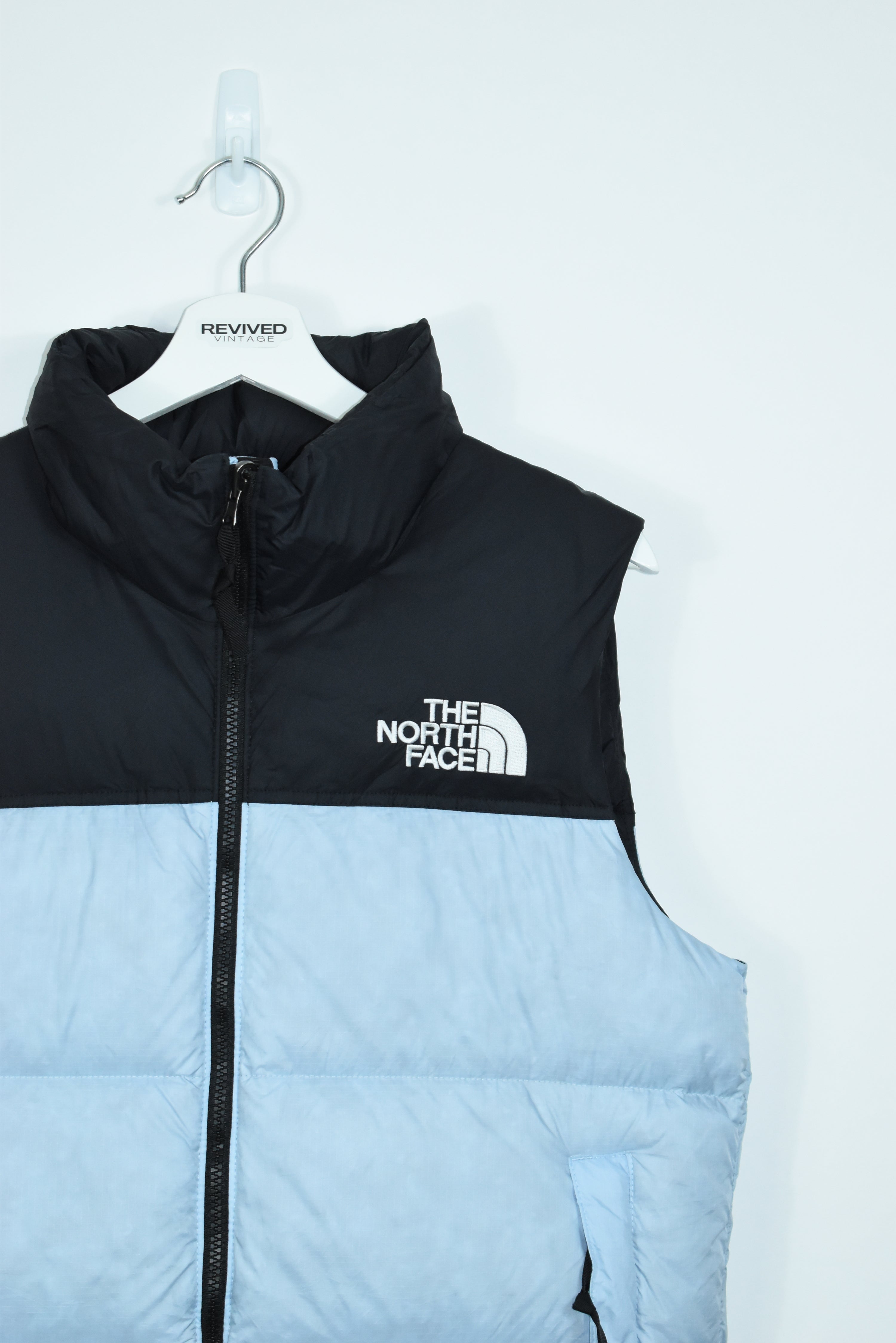 Vintage North Face Light Blue Puffer Vest MEDIUM (Womens)
