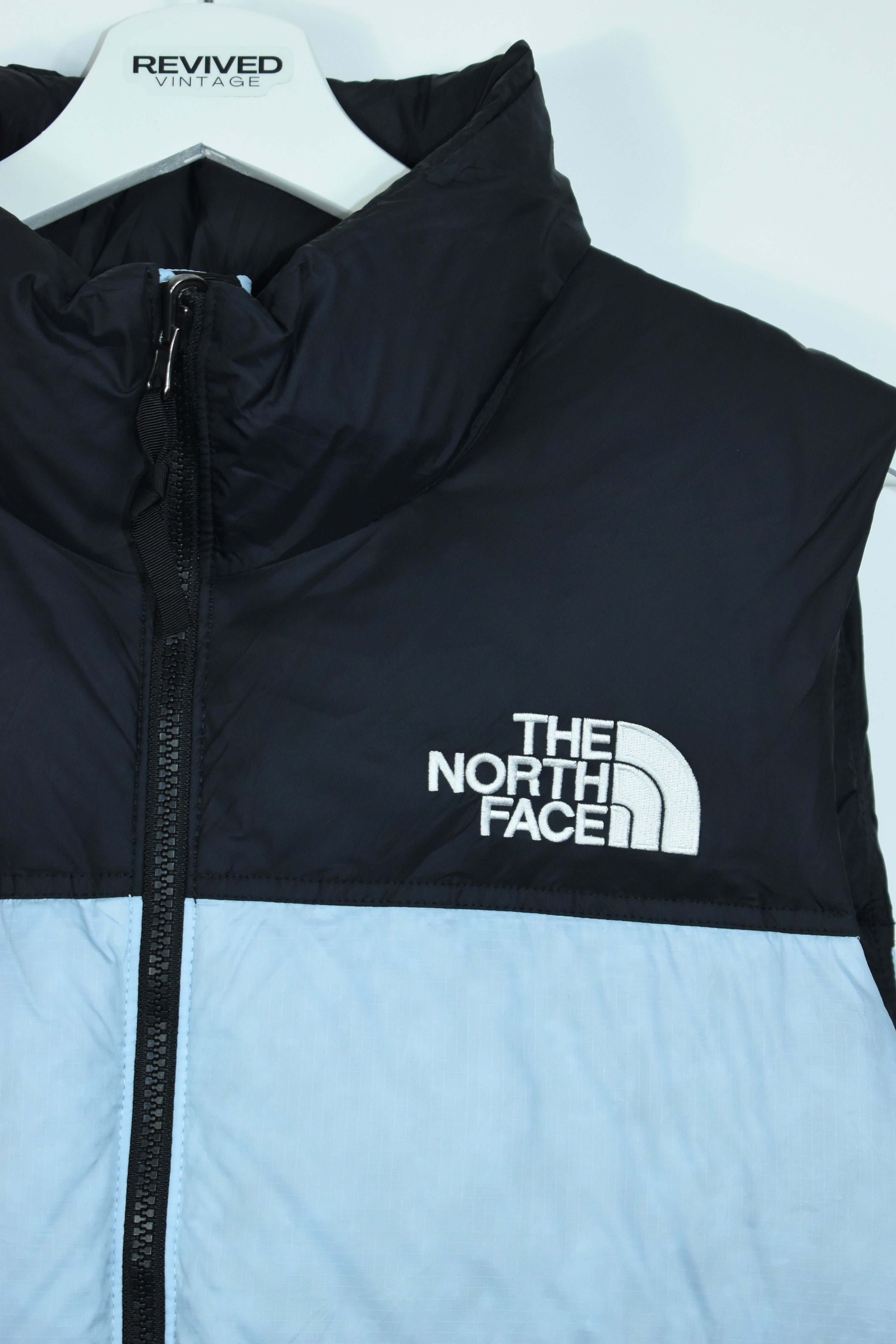 Vintage North Face Light Blue Puffer Vest MEDIUM (Womens)