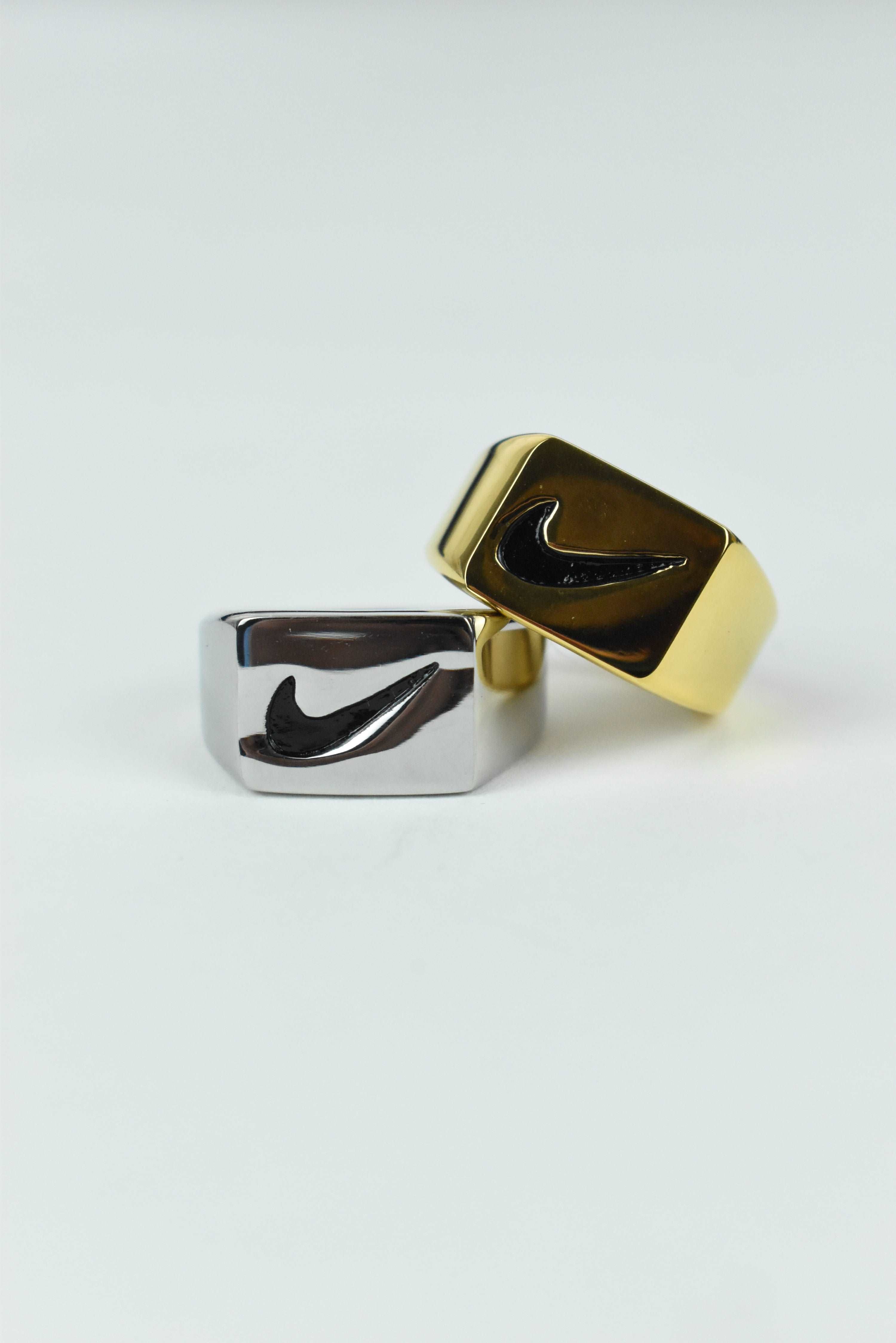 Nike Swoosh Square Ring Bootleg Silver/Gold