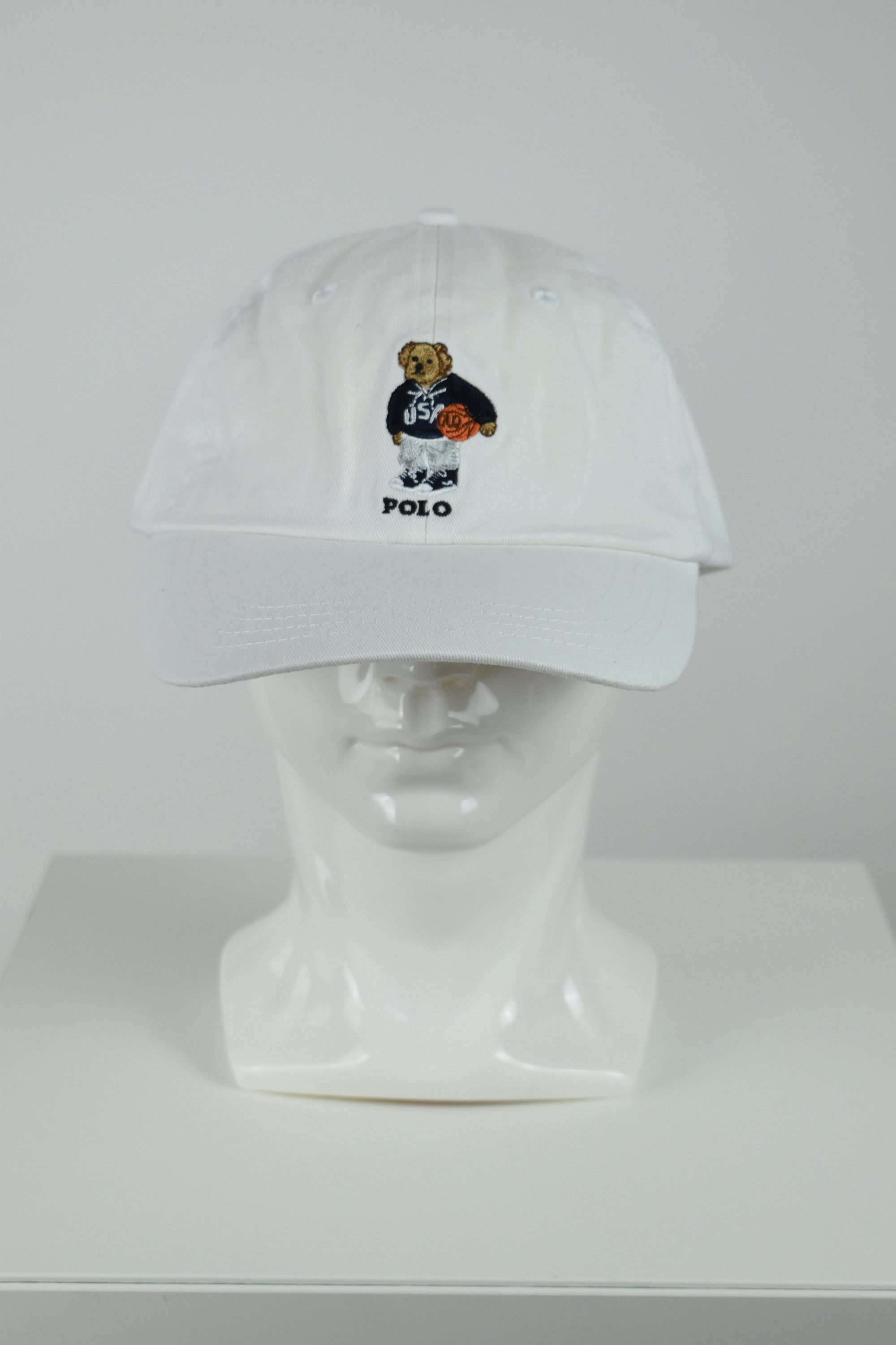 New Ralph Lauren Polo Bear Basketball Cap White OS