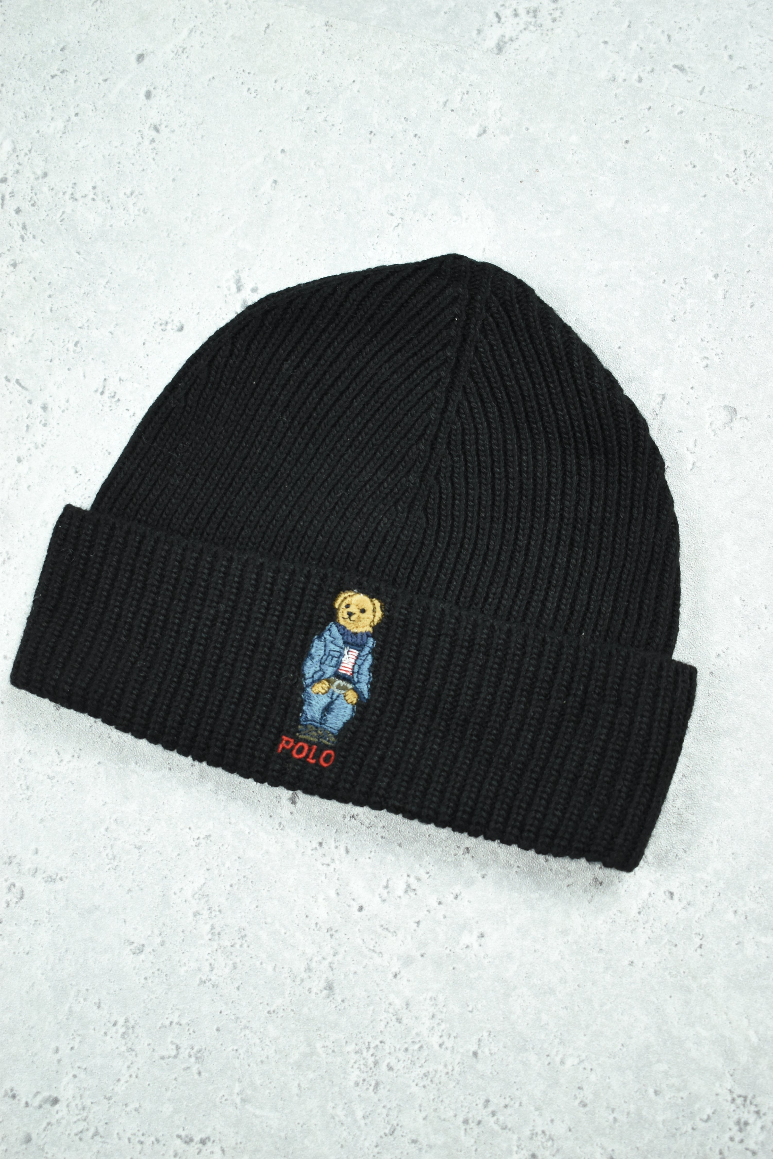 New Polo Bear Ralph Lauren Beanie Black OS