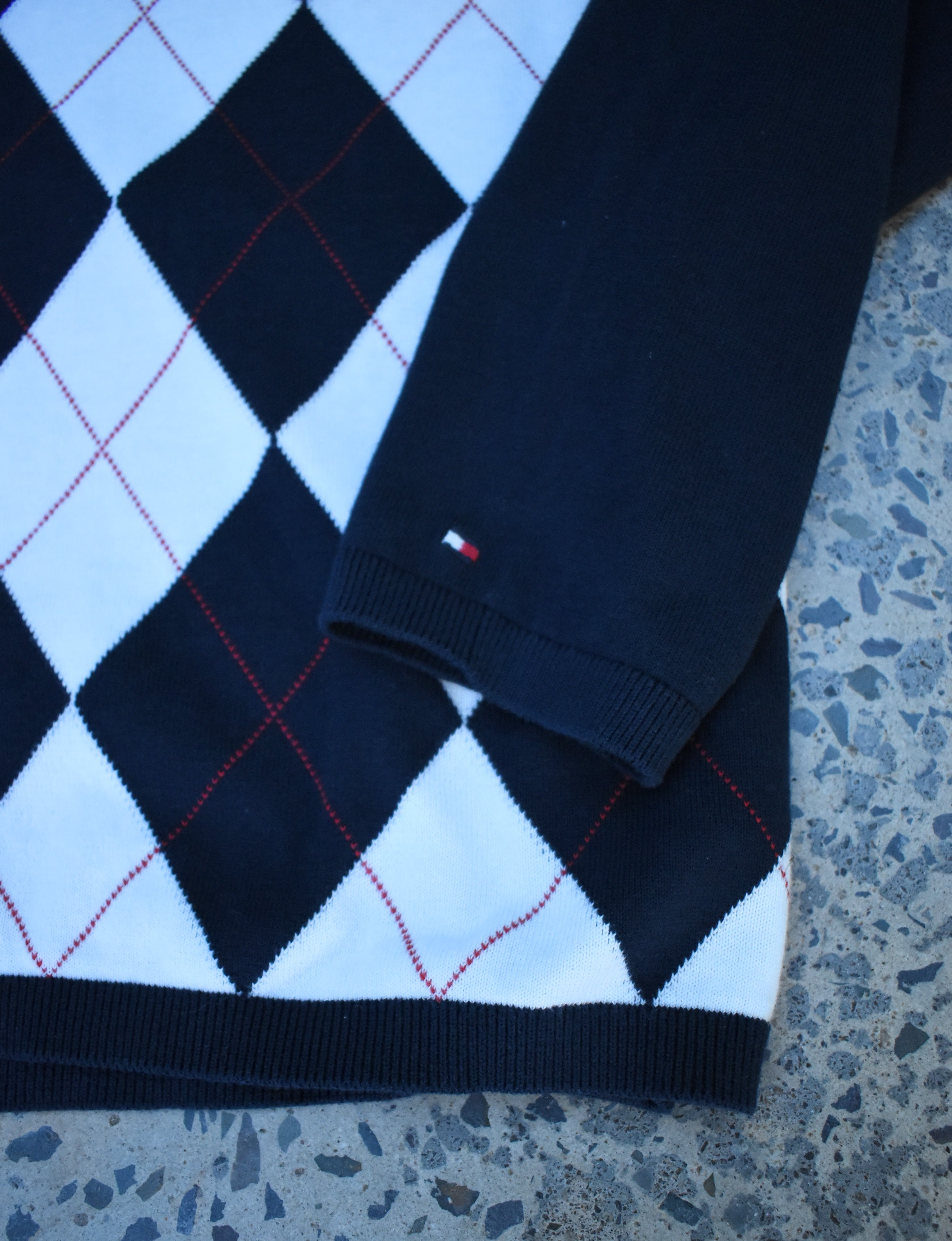 Vintage Tommy Hilfiger Sweater Diamond Pattern Knit XL