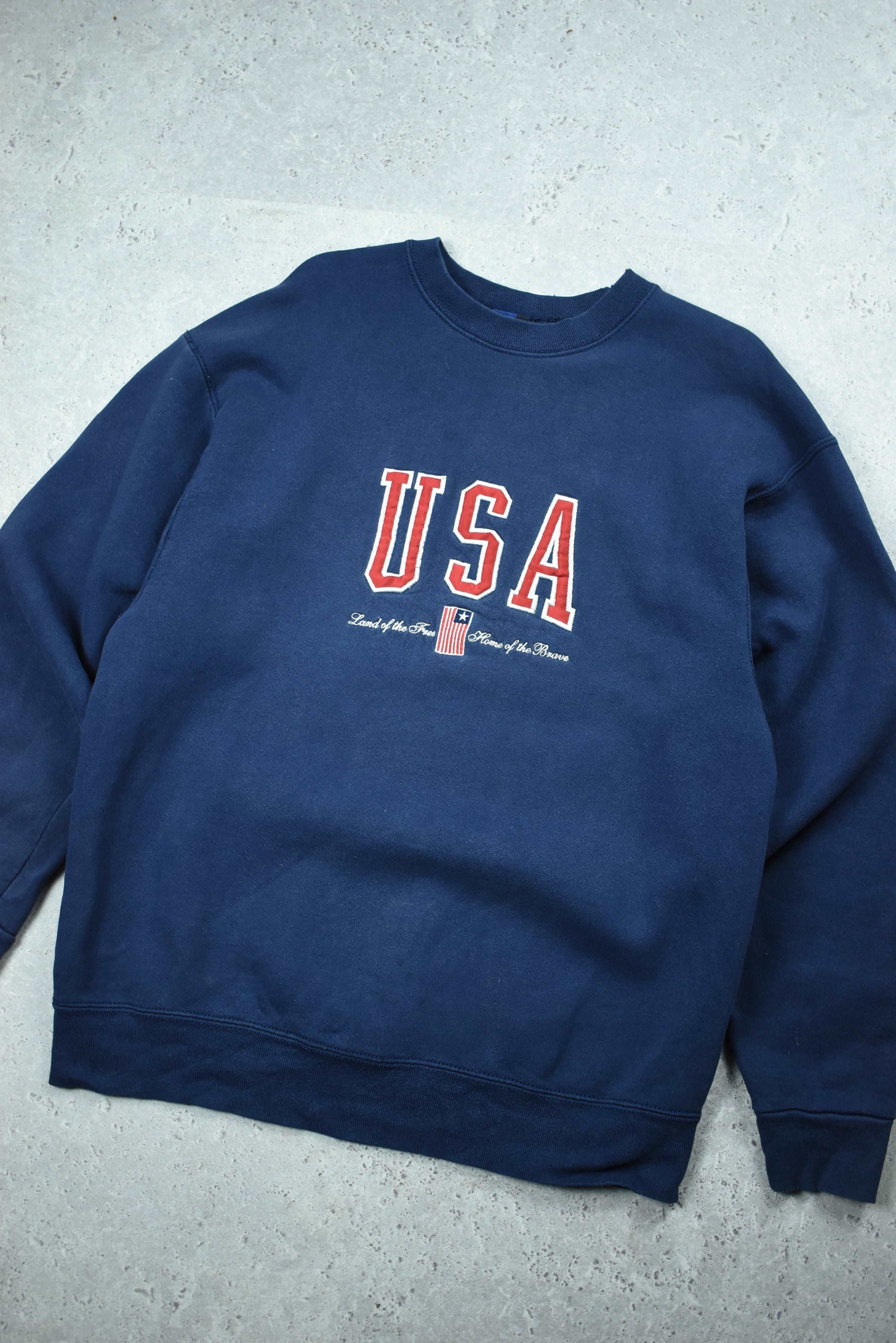 Vintage Cambridge Classic Embroidered USA Sweatshirt Large