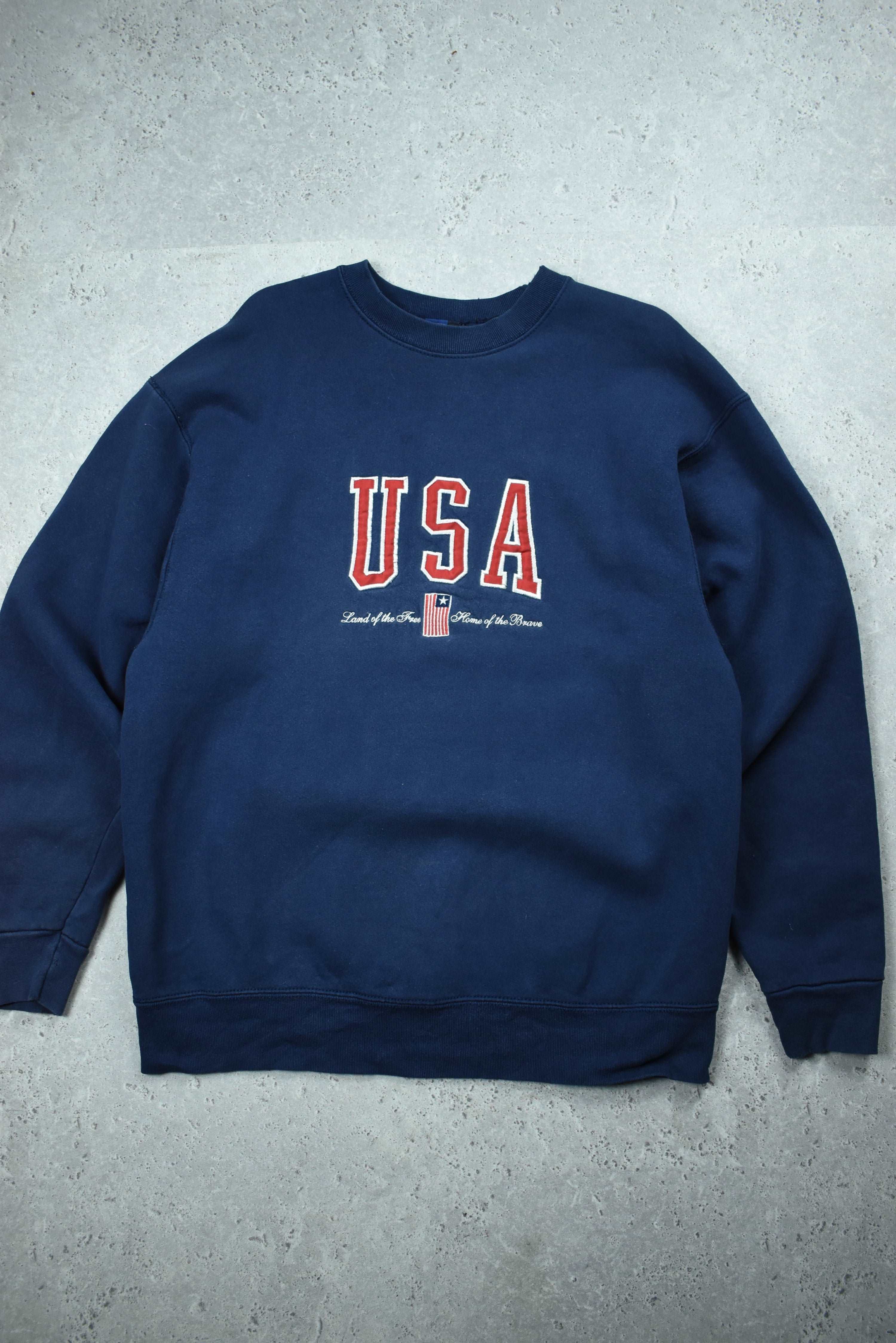 Vintage Cambridge Classic Embroidered USA Sweatshirt Large