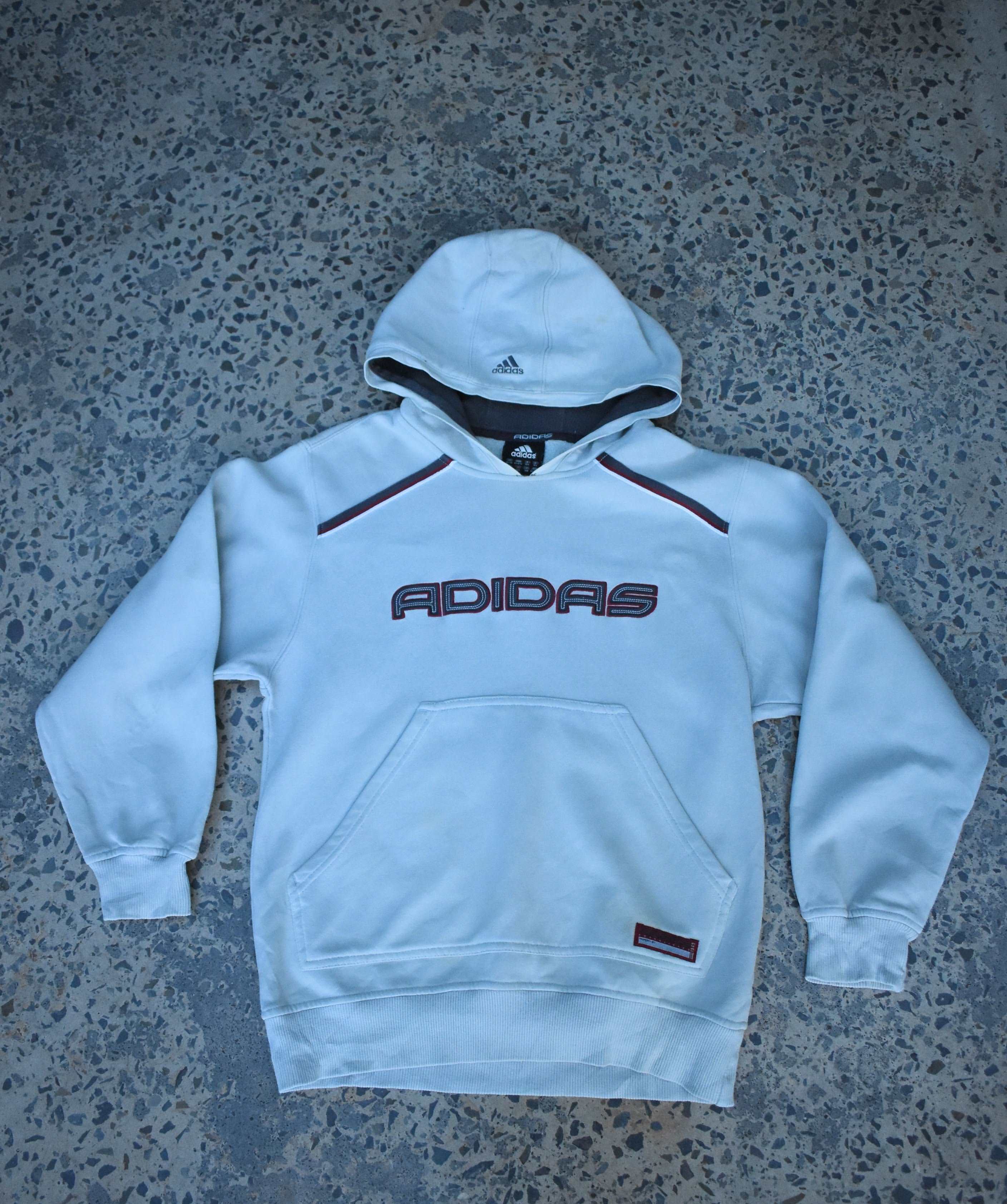 Vintage Adidas Embroidered Spellout Hoodie Small