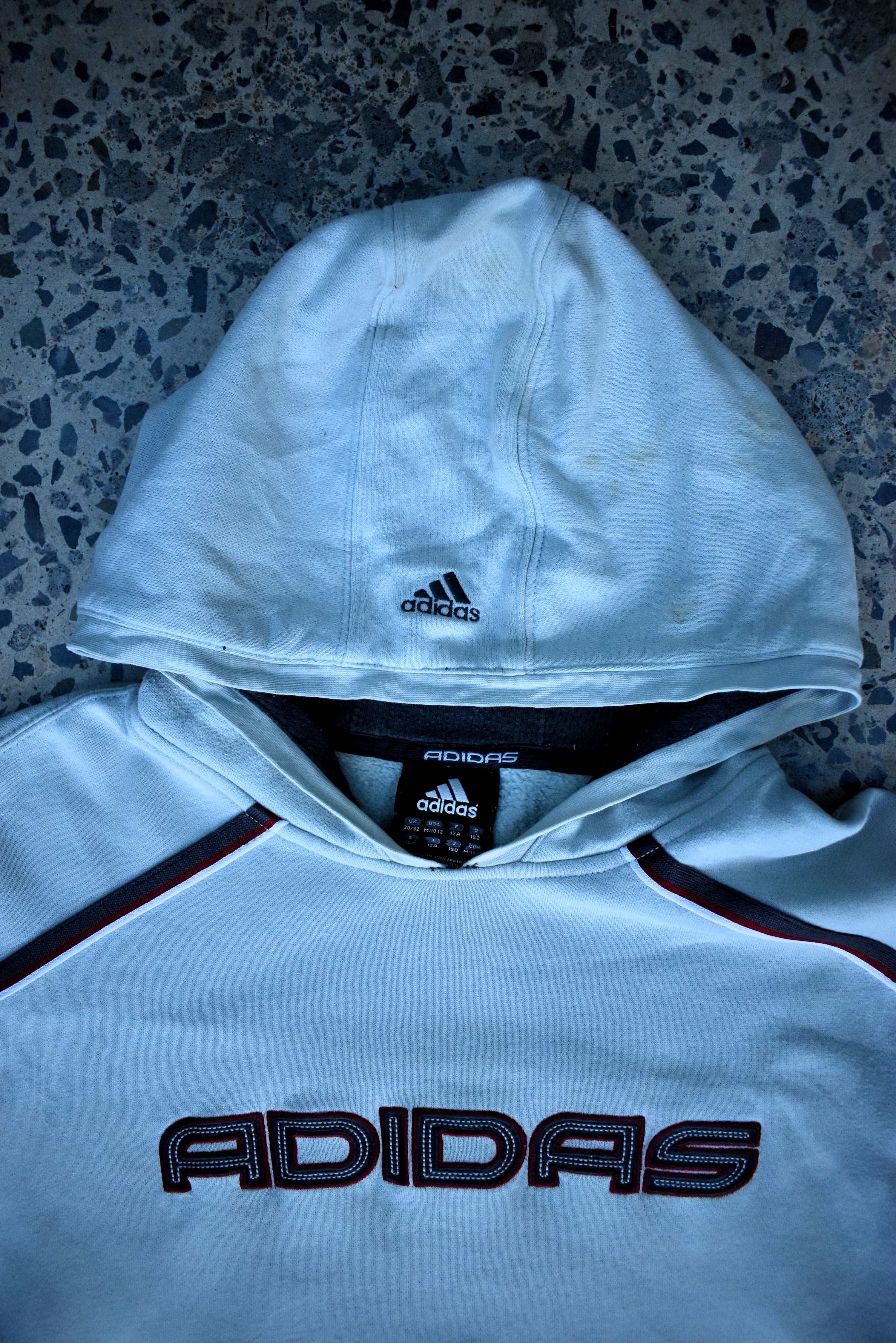 Vintage Adidas Embroidered Spellout Hoodie Small