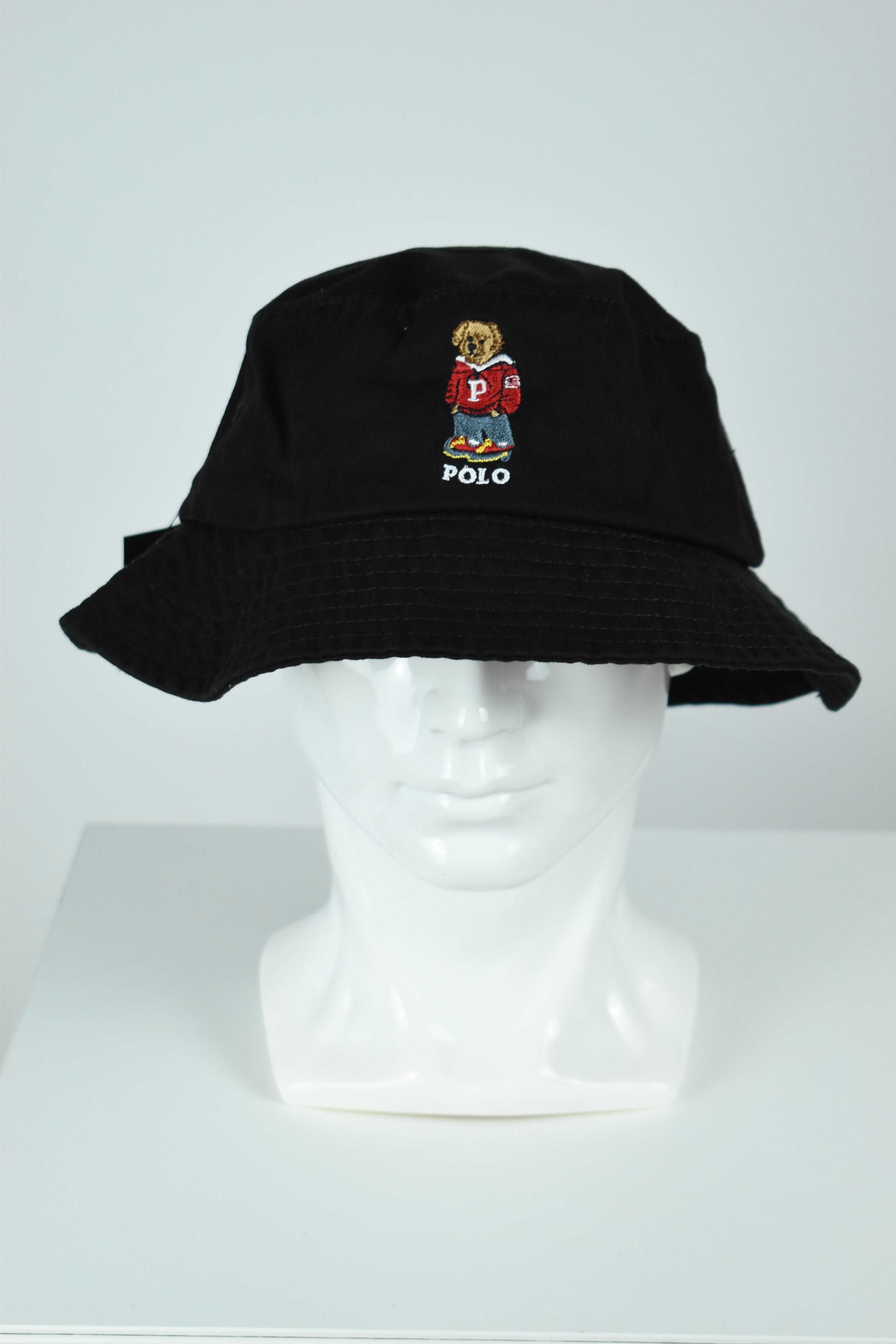 New Ralph Lauren Polo Bear Bucket Hat Black OS