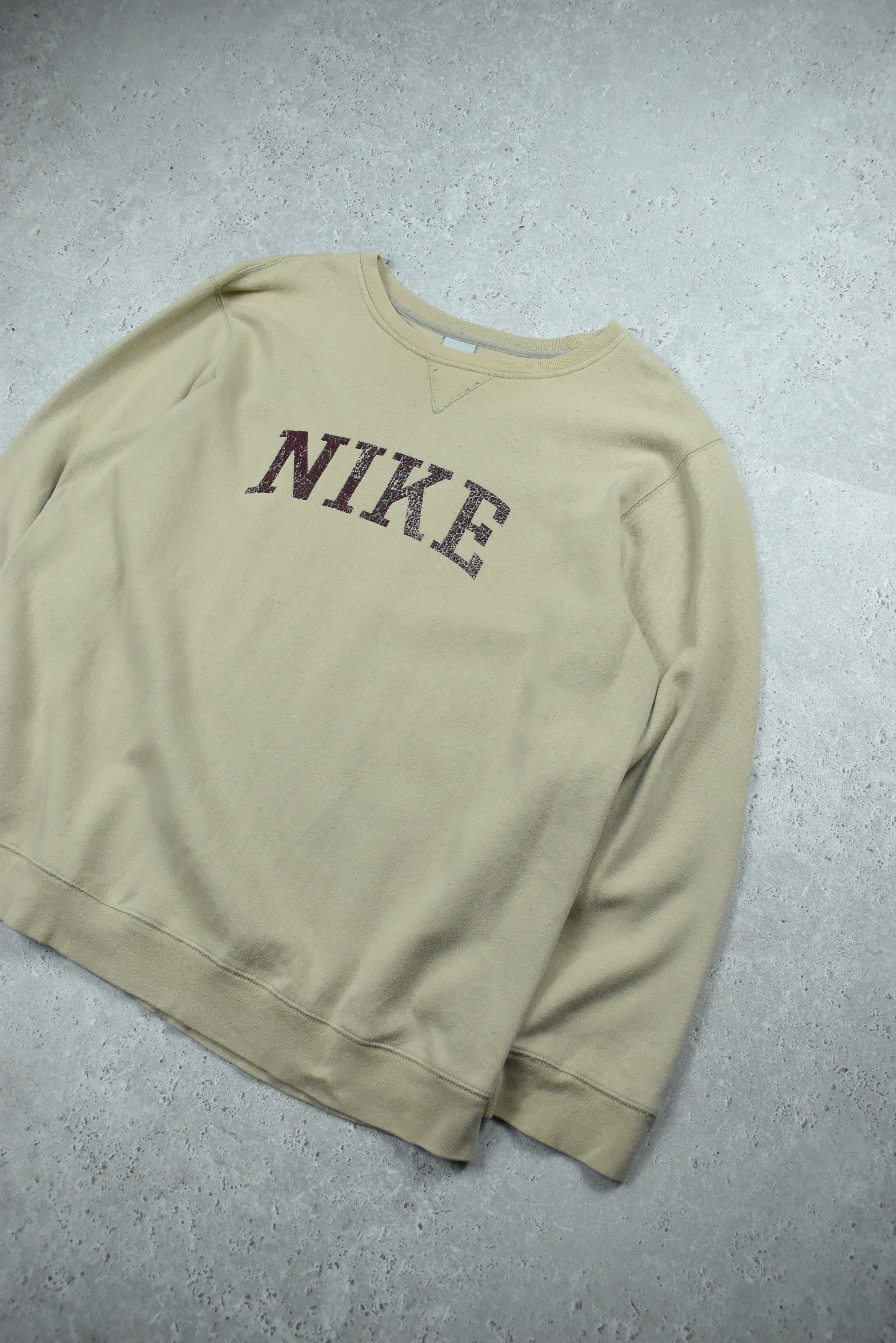 Vintage Nike Brown Print Sweatshirt Large