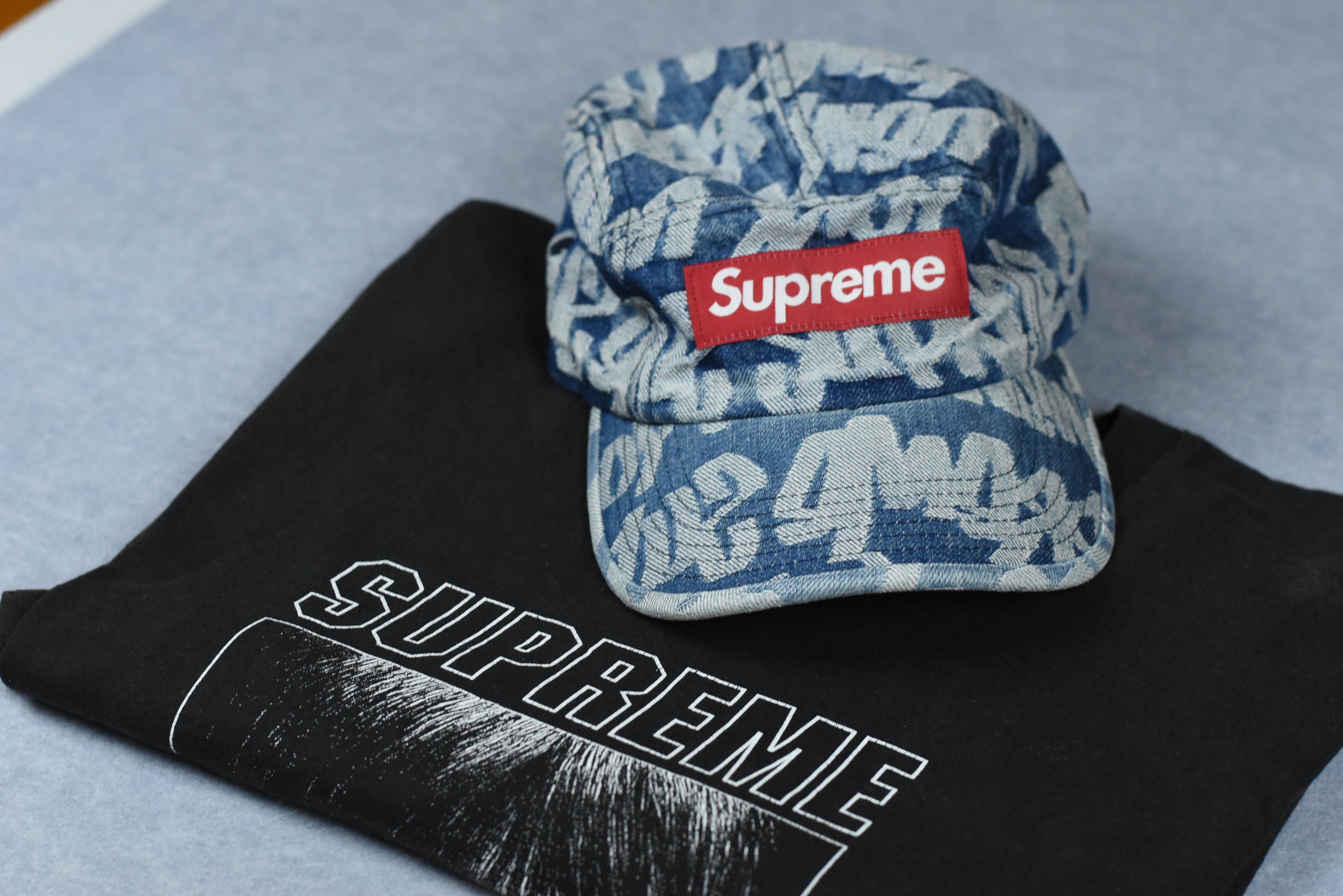 キャップ 22SS Supreme Fat Tip Denim Camp Cap Blue Supreme Fat Tip Jacquard Denim Camp Cap SS22. – REVIVED VINTAGE
