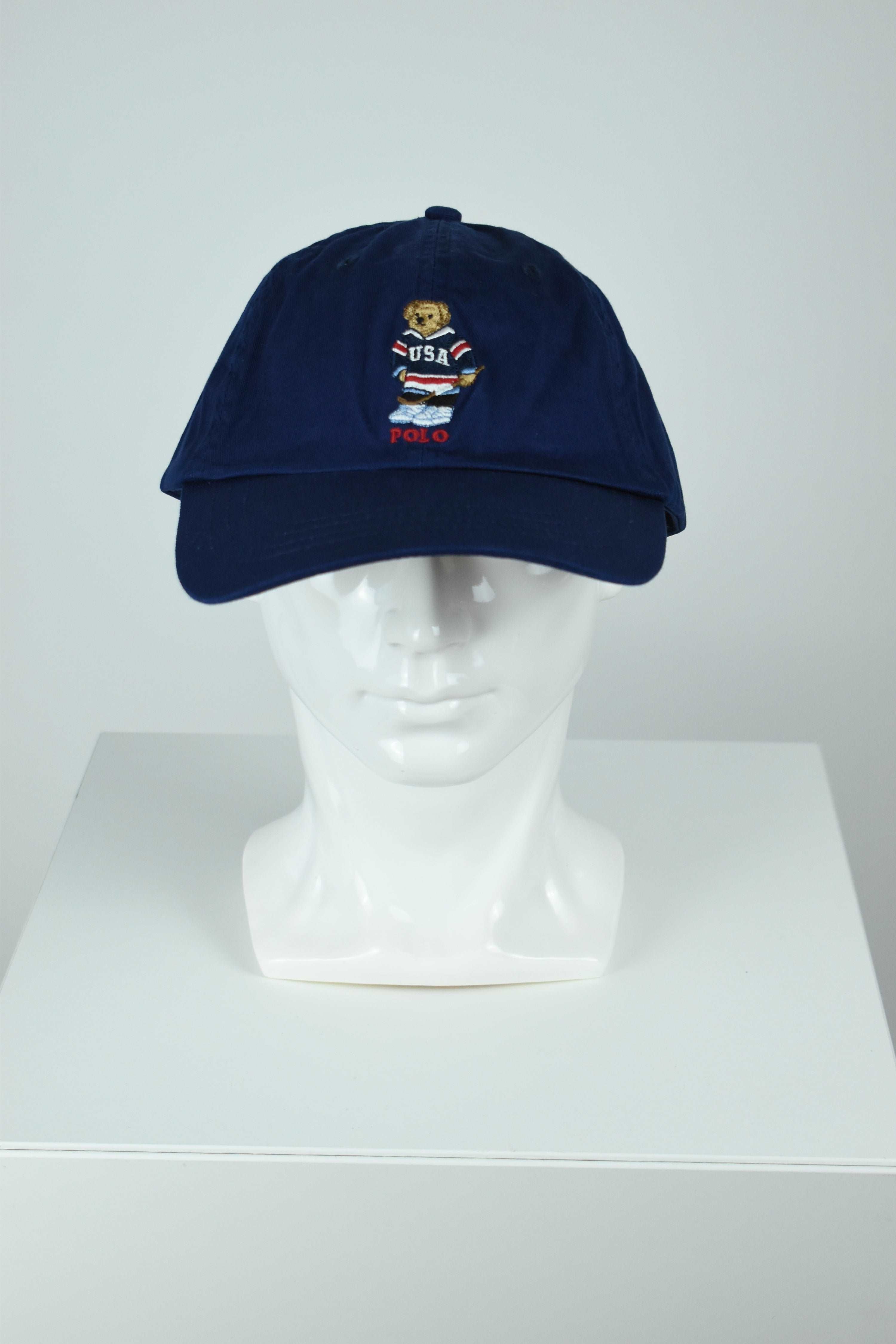 New Ralph Lauren Polo Bear Hockey Cap Navy OS