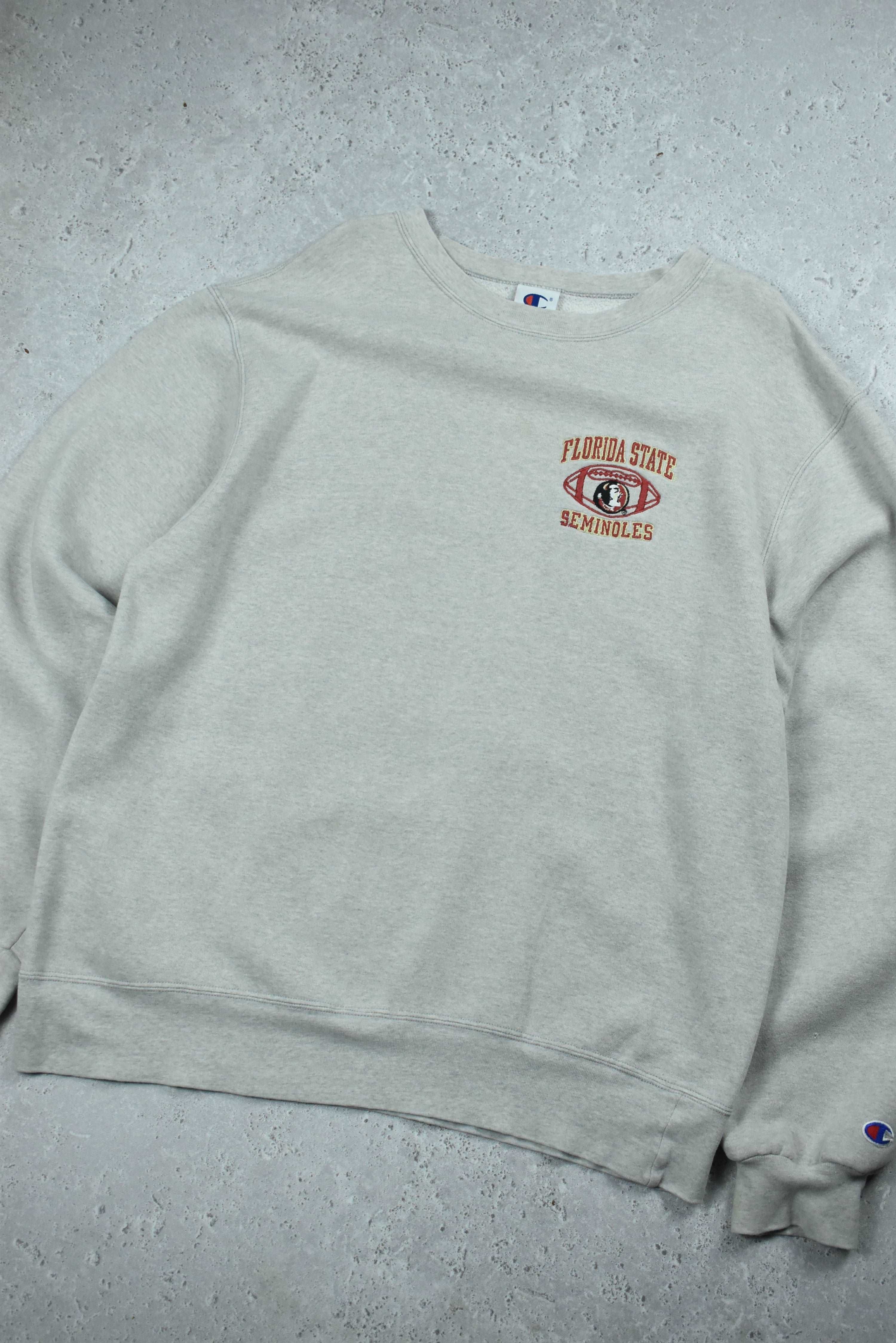 Vintage Champion Florida State Embroidery Sweatshirt Large