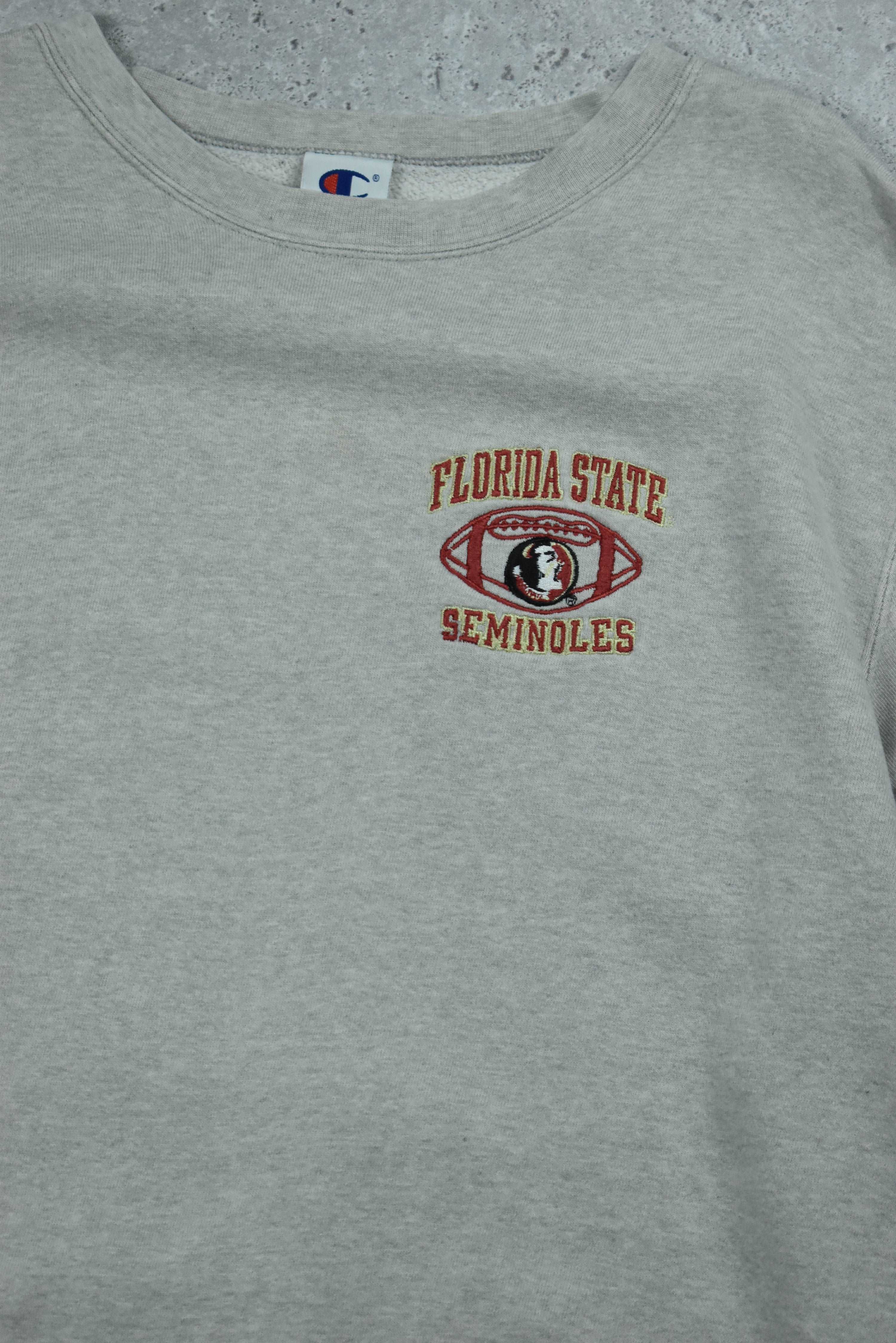 Vintage Champion Florida State Embroidery Sweatshirt Large