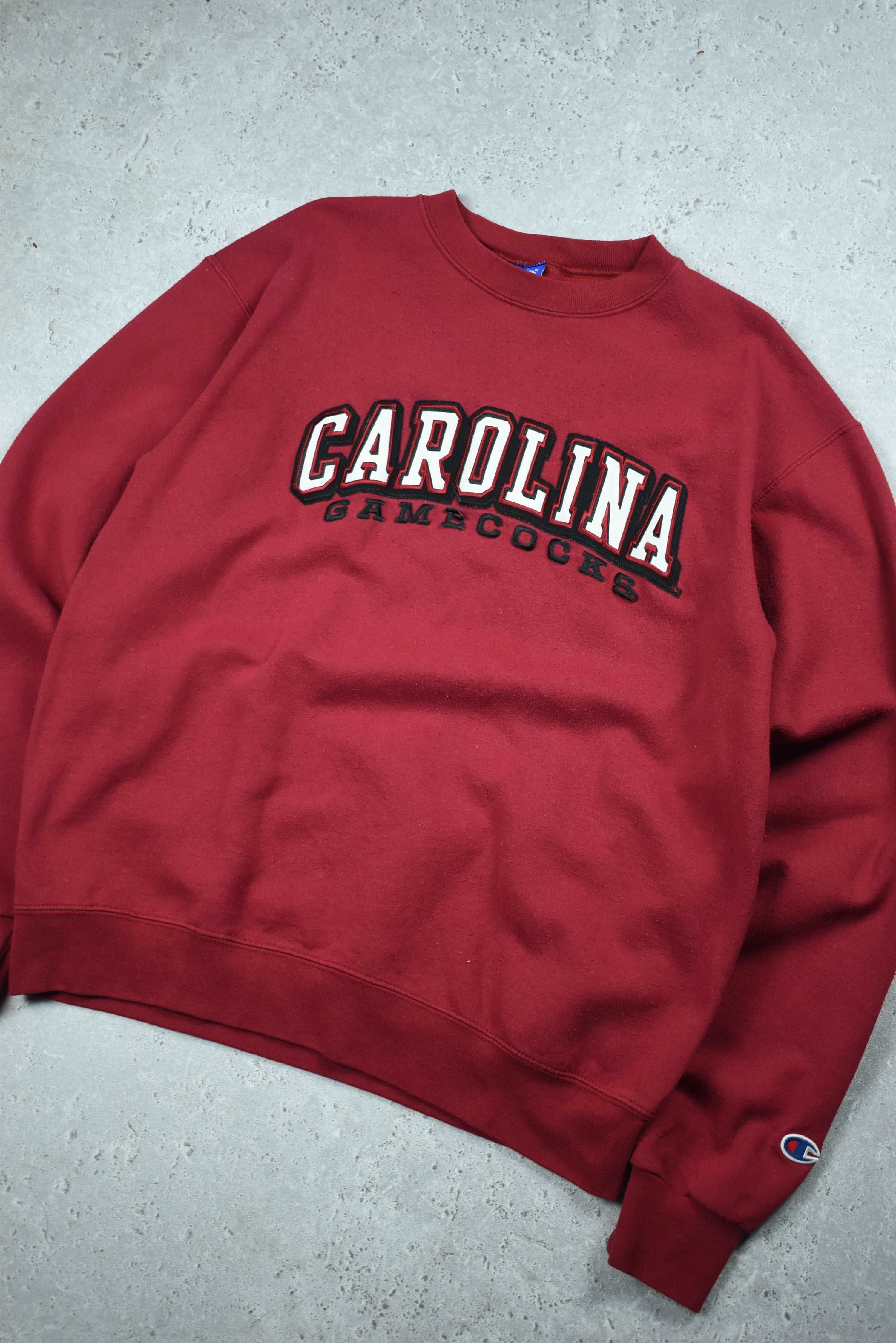 Vintage Champion Carolina Gamecocks Embroidered Sweatshirt Medium