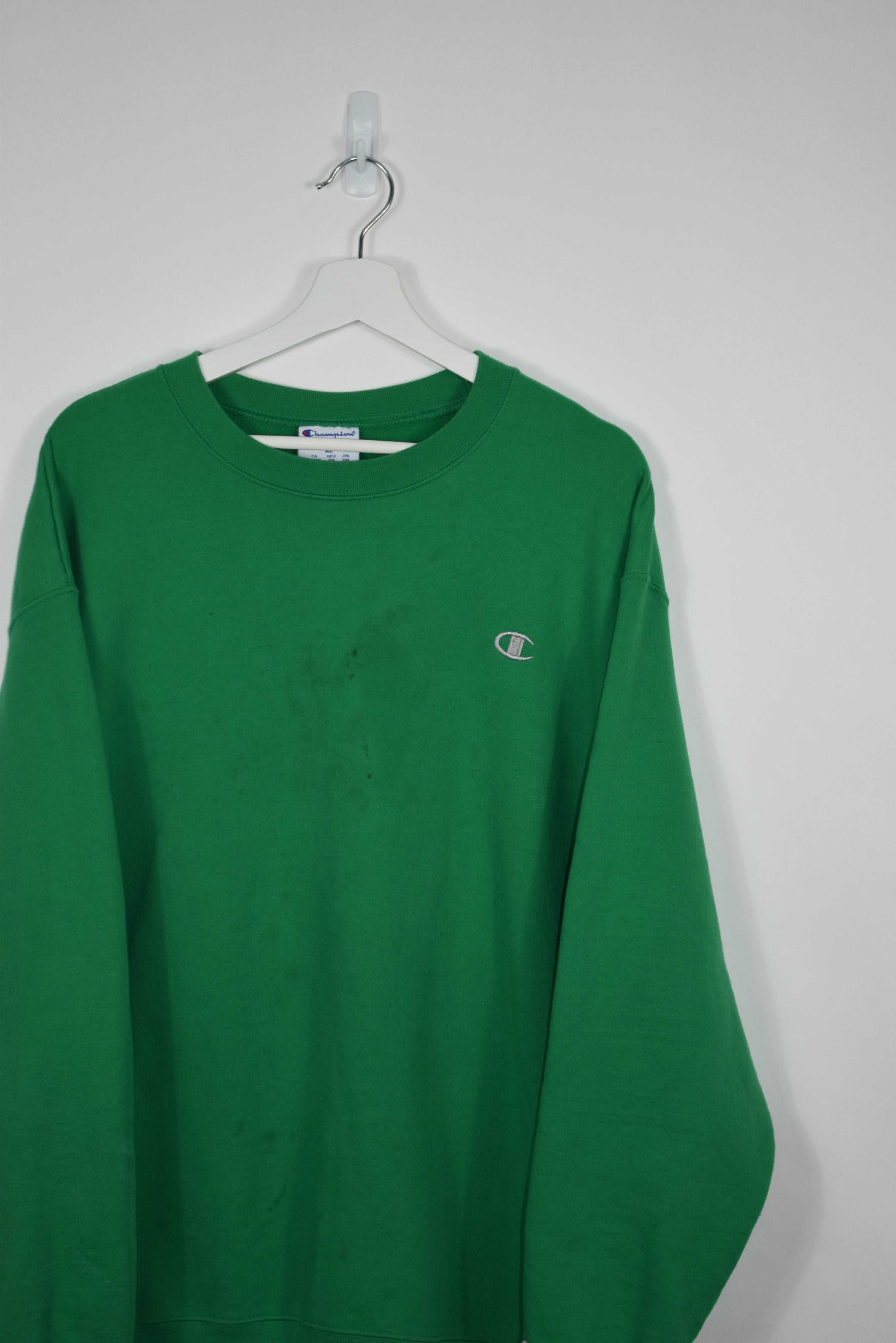 Vintage Champion Green Small Embroidered Logo Sweatshirt XL