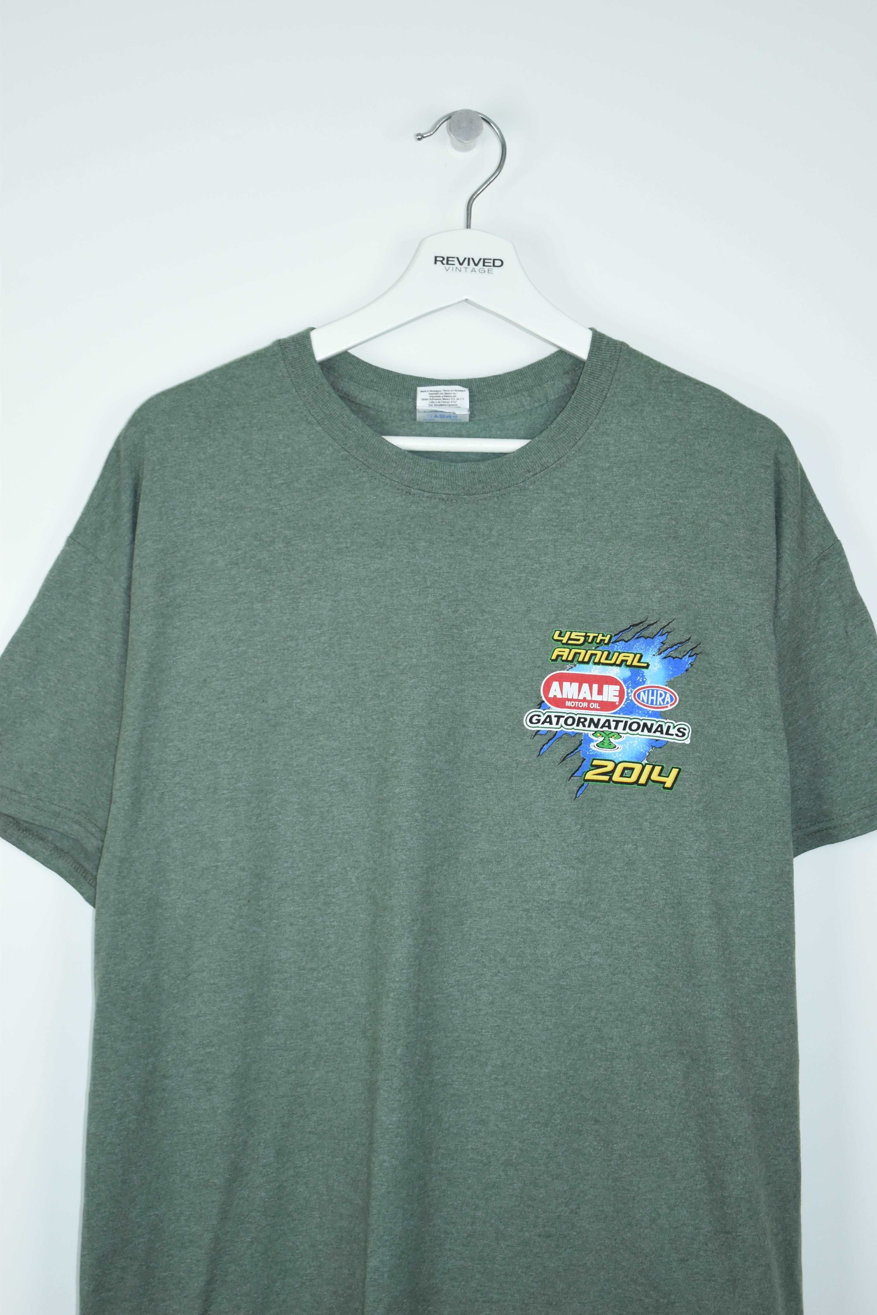Vintage Amalie Motor Oil NHRA Gatornationals Racing T Shirt Large