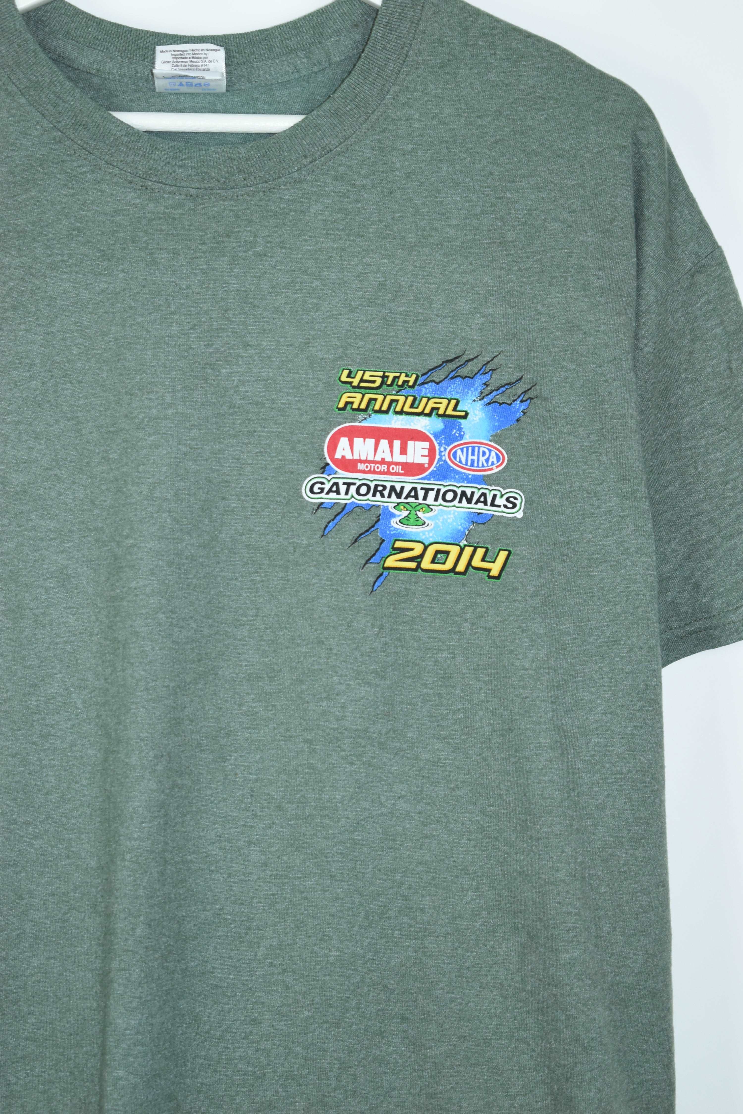Vintage Amalie Motor Oil NHRA Gatornationals Racing T Shirt Large