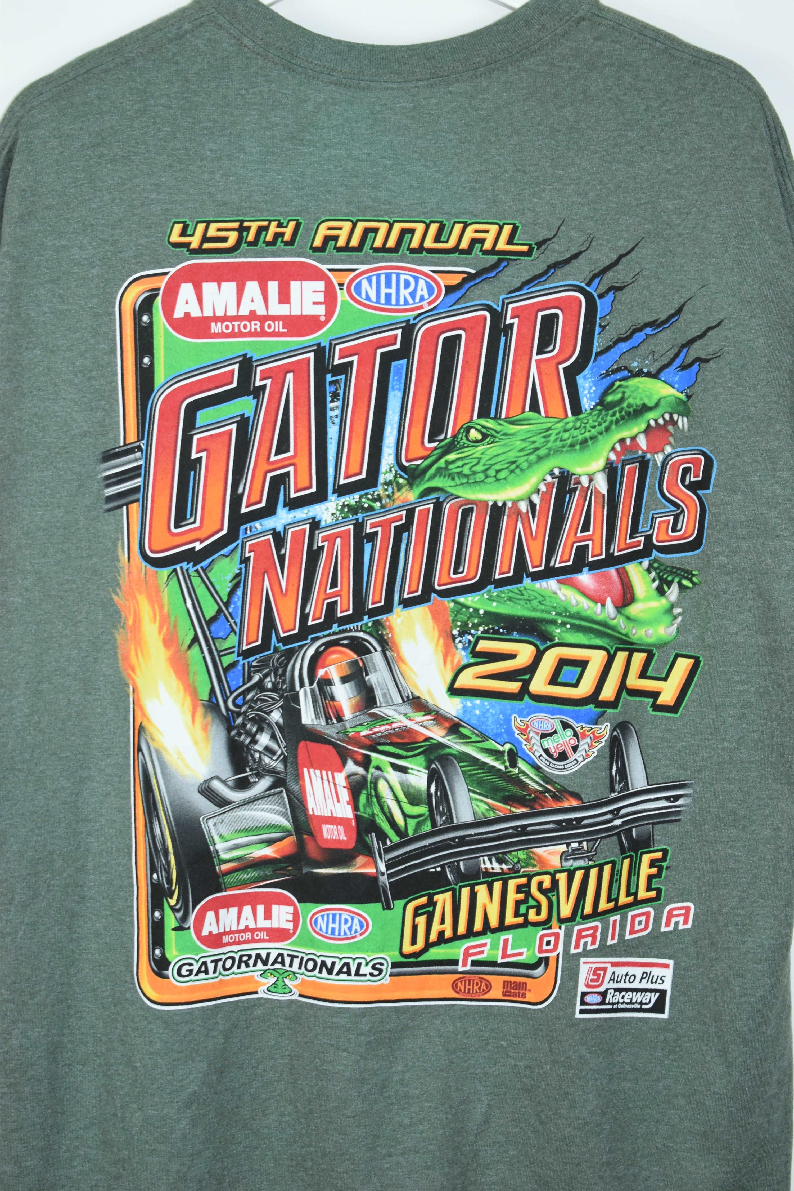 Vintage Amalie Motor Oil NHRA Gatornationals Racing T Shirt Large