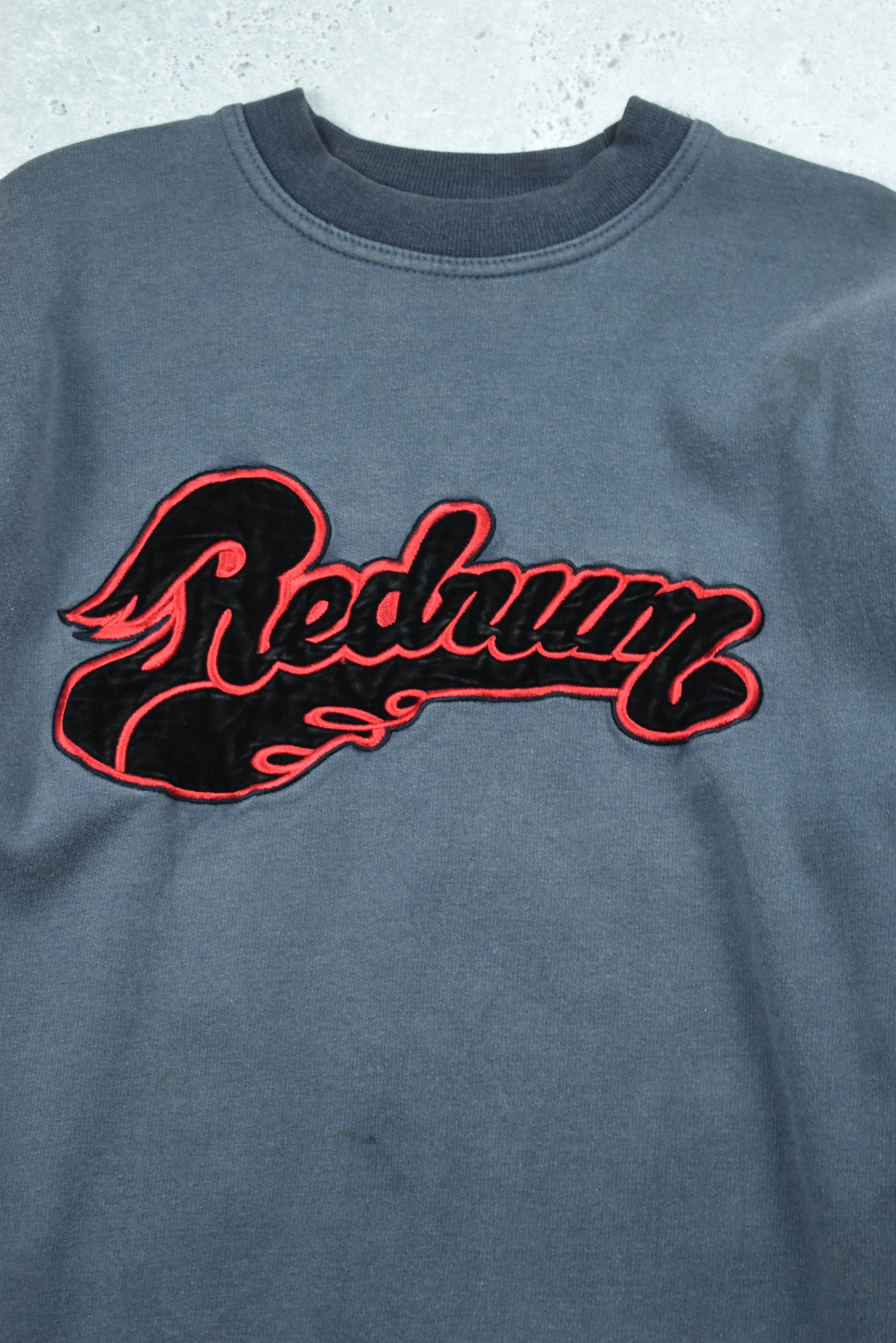 Vintage Redrum Embroidery Grey Sweatshirt Medium