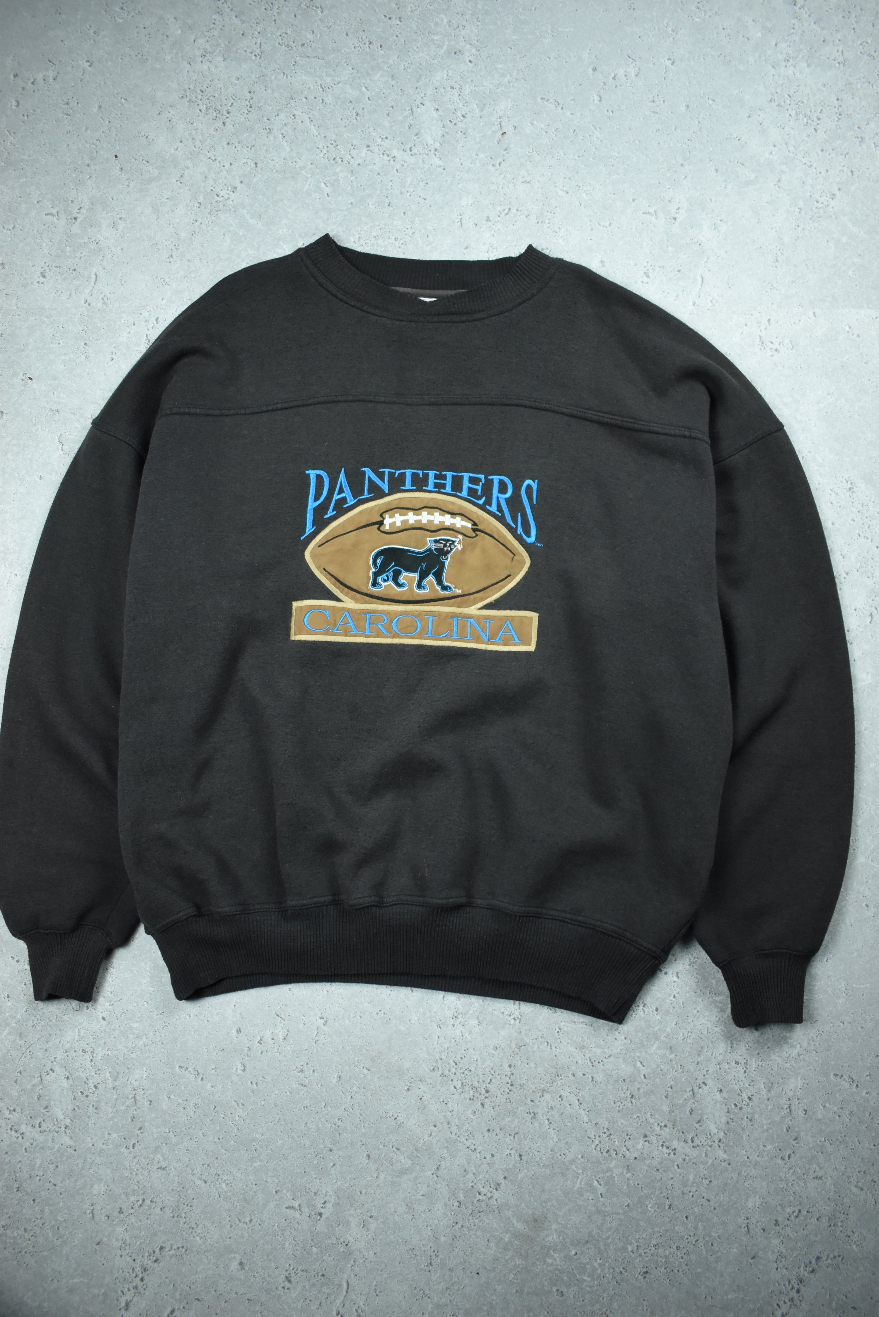 Vintage Carolina Panthers Embroidery Sweatshirt Xlarge