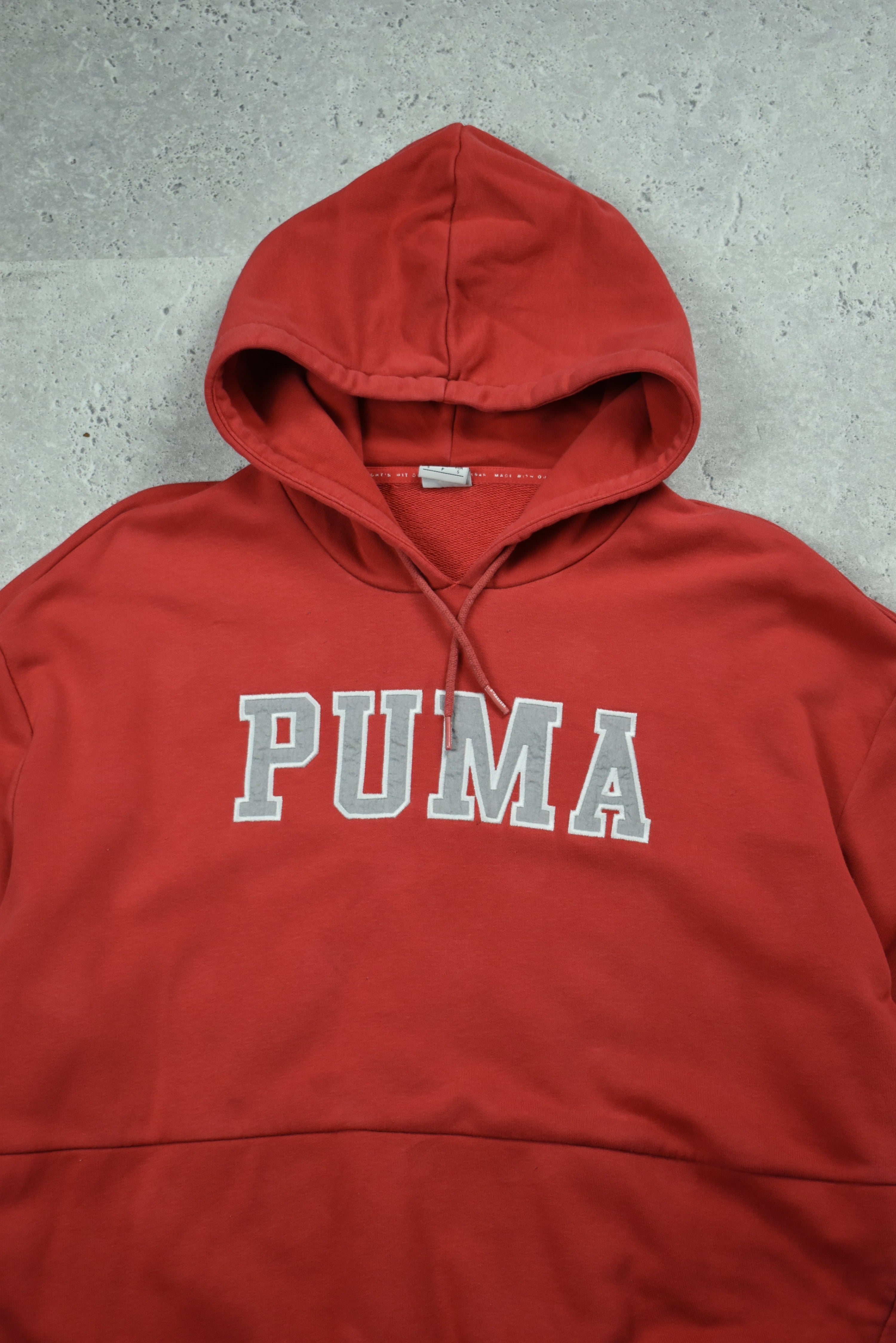 Vintage Puma Embroidery Logo Hoodie Small