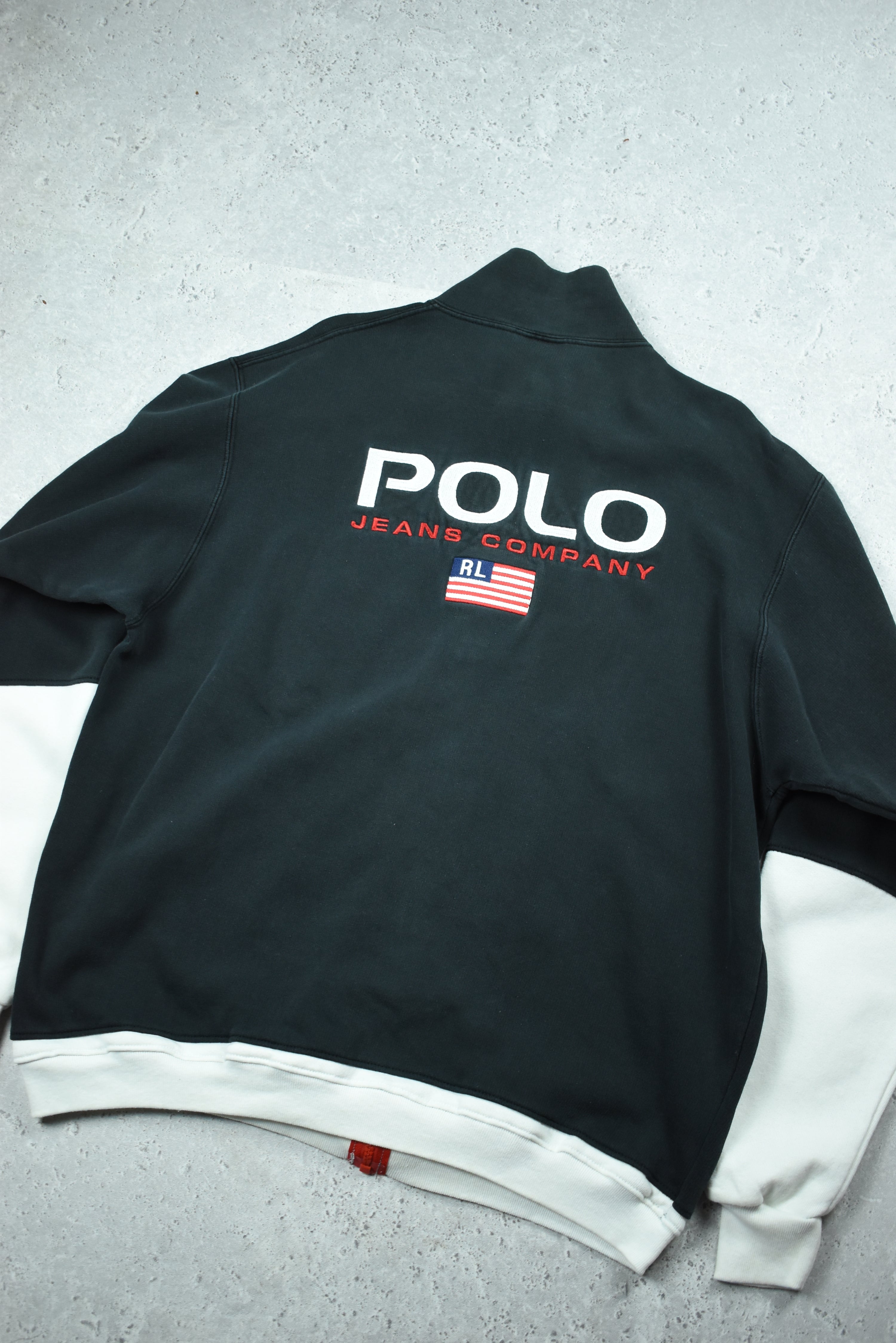Vintage Ralph Lauren Polo Jeans Embroidery Double Sided Full Zip Large