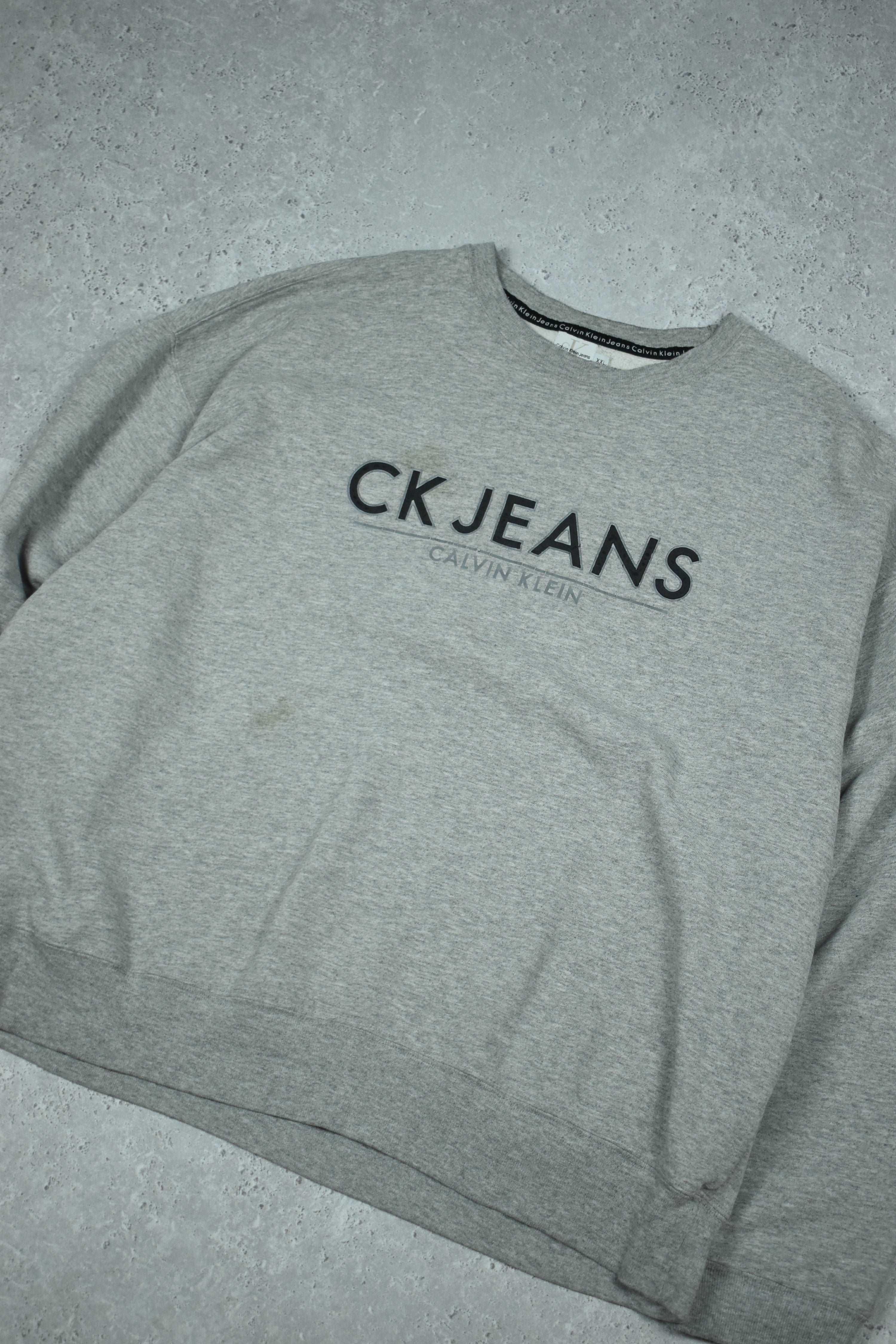 Vintage Calvin Klein Puff Print Sweatshirt XXL