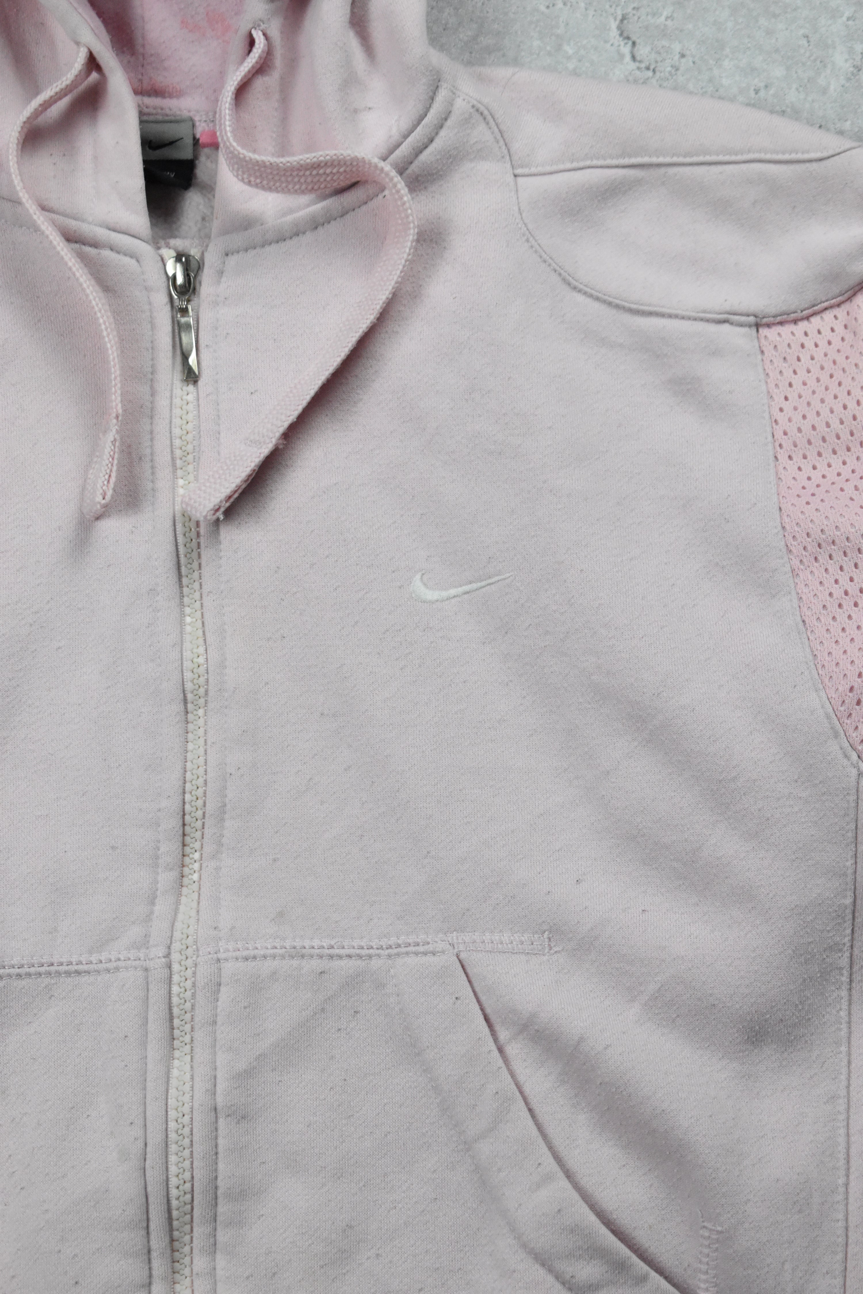 Vintage Nike Embroidery Double Sided Full Zip Hoodie Womens Small