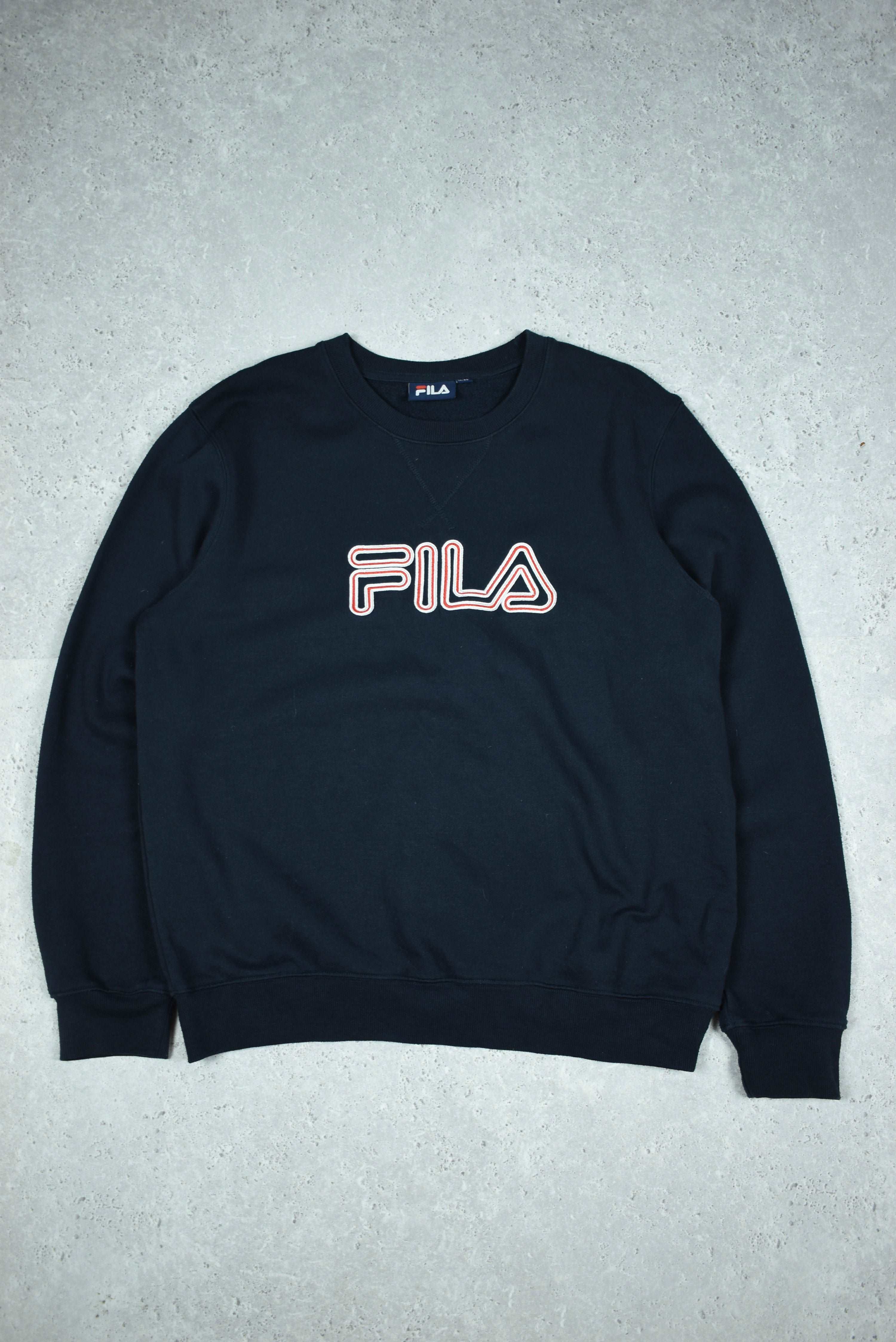 Vintage Fila Embroidered Logo Sweatshirt Large