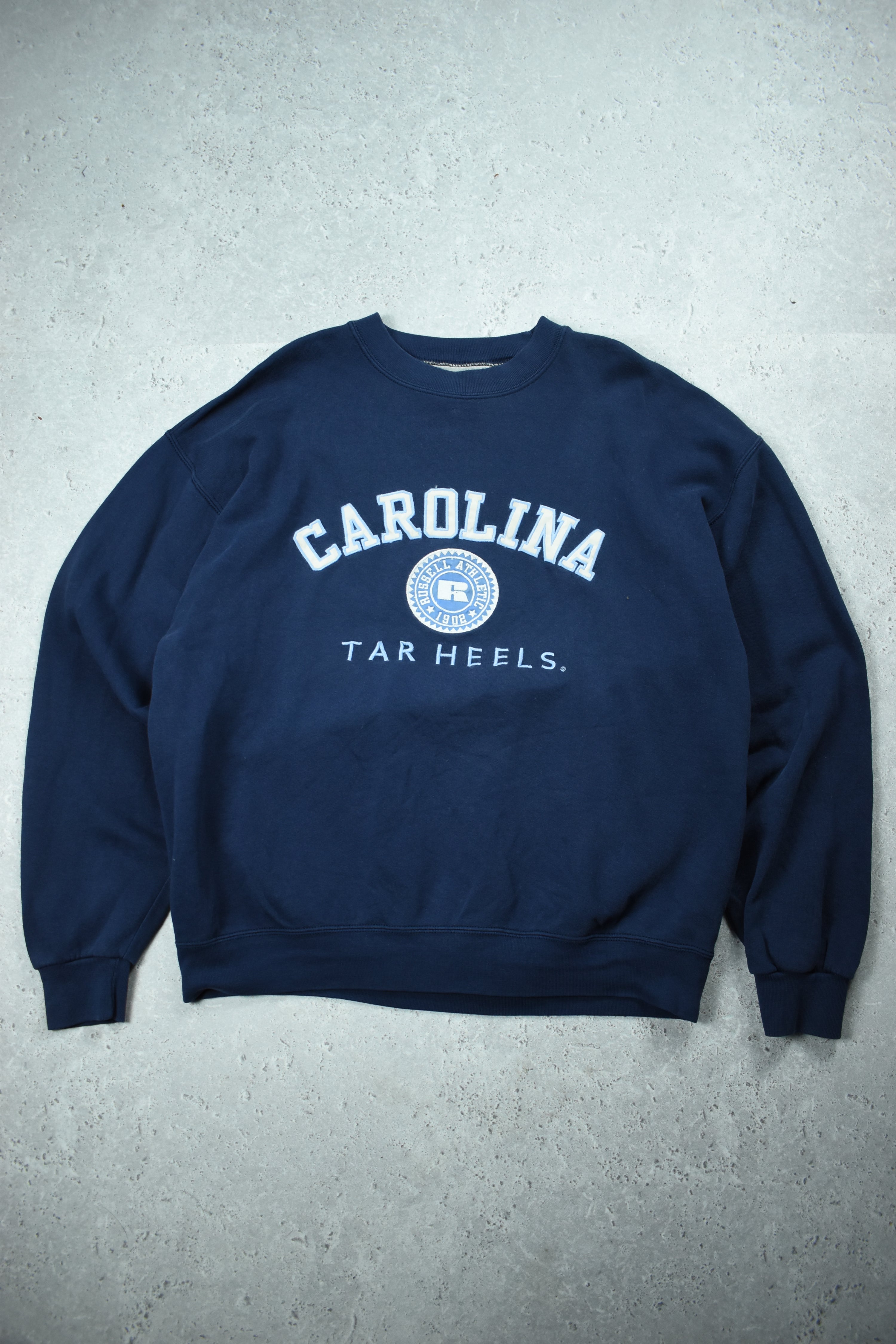 Vintage Russell Athletic Carolina Tar Heels Embroidery Sweatshirt Medium