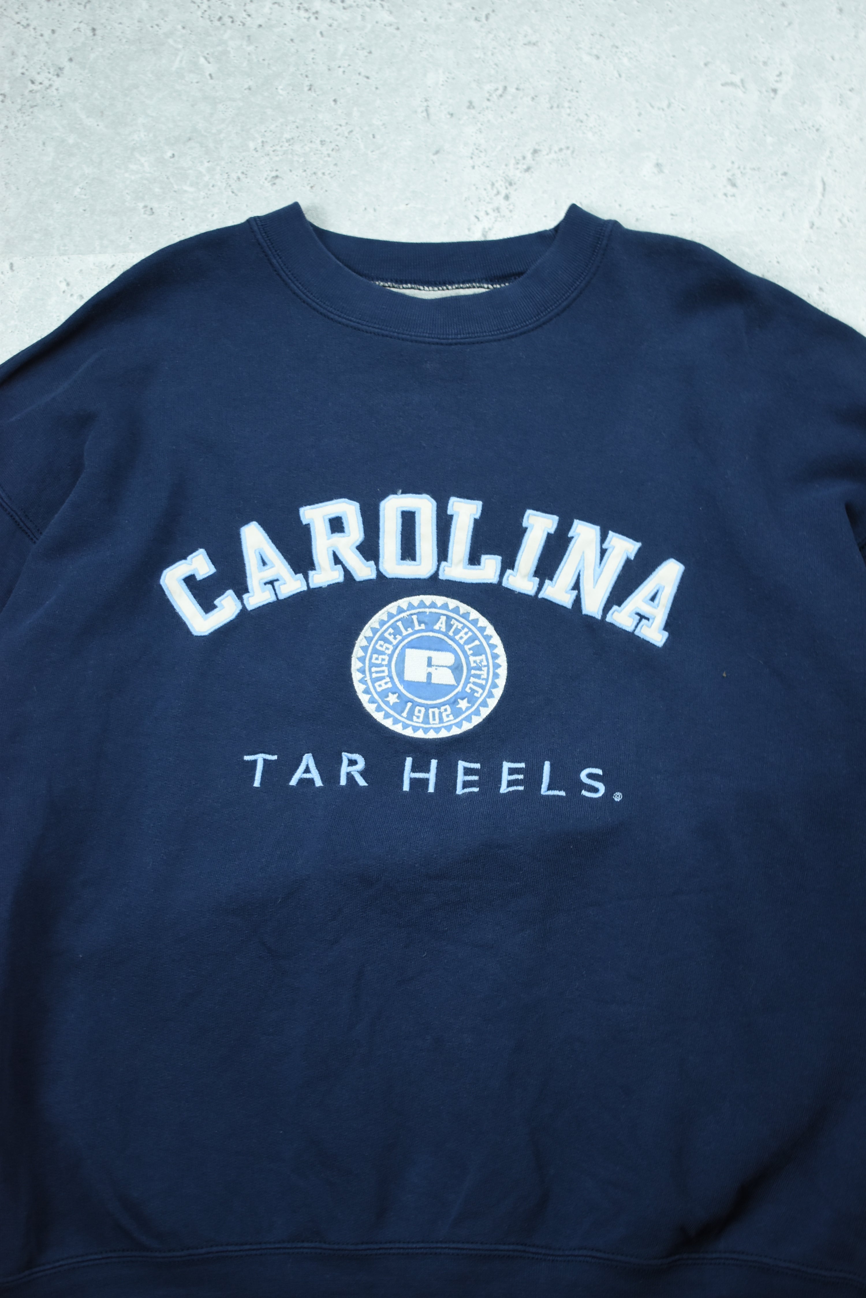 Vintage Russell Athletic Carolina Tar Heels Embroidery Sweatshirt Medium