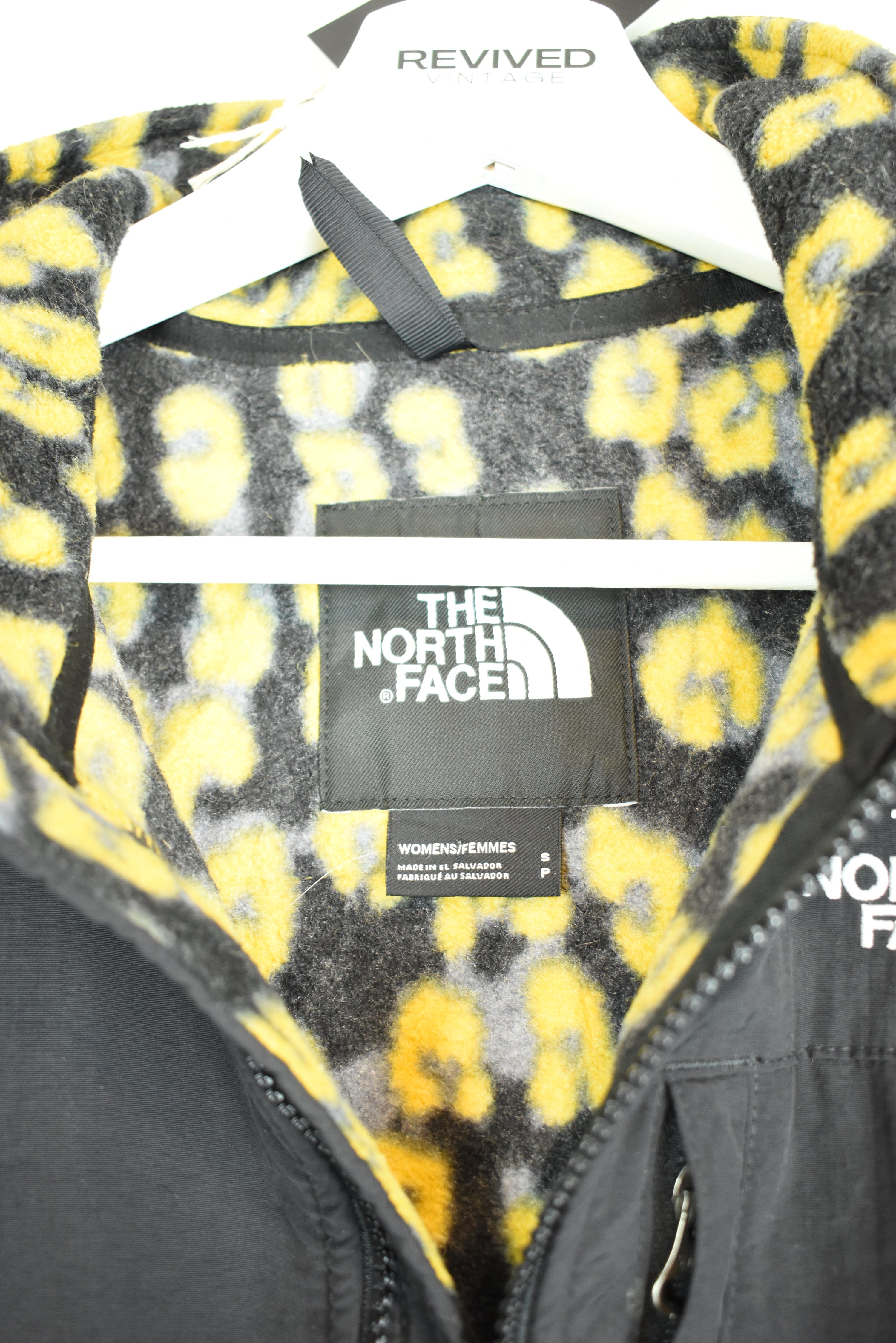 Vintage North Face Denali Black Leopard Pattern Fleece Small | Vintage Clothing