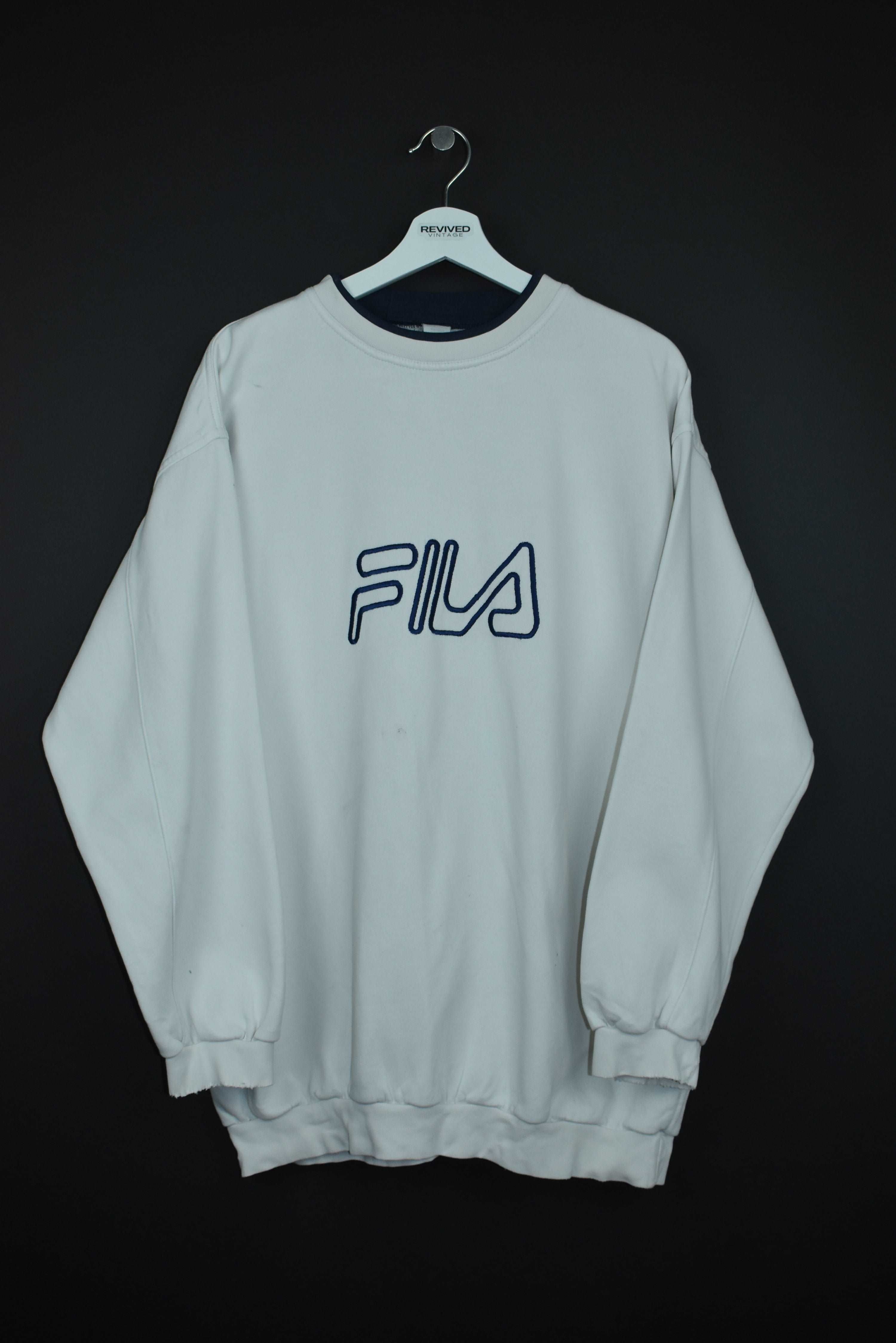 Vintage Fila Embroidered Double Neck Sweatshirt XXL