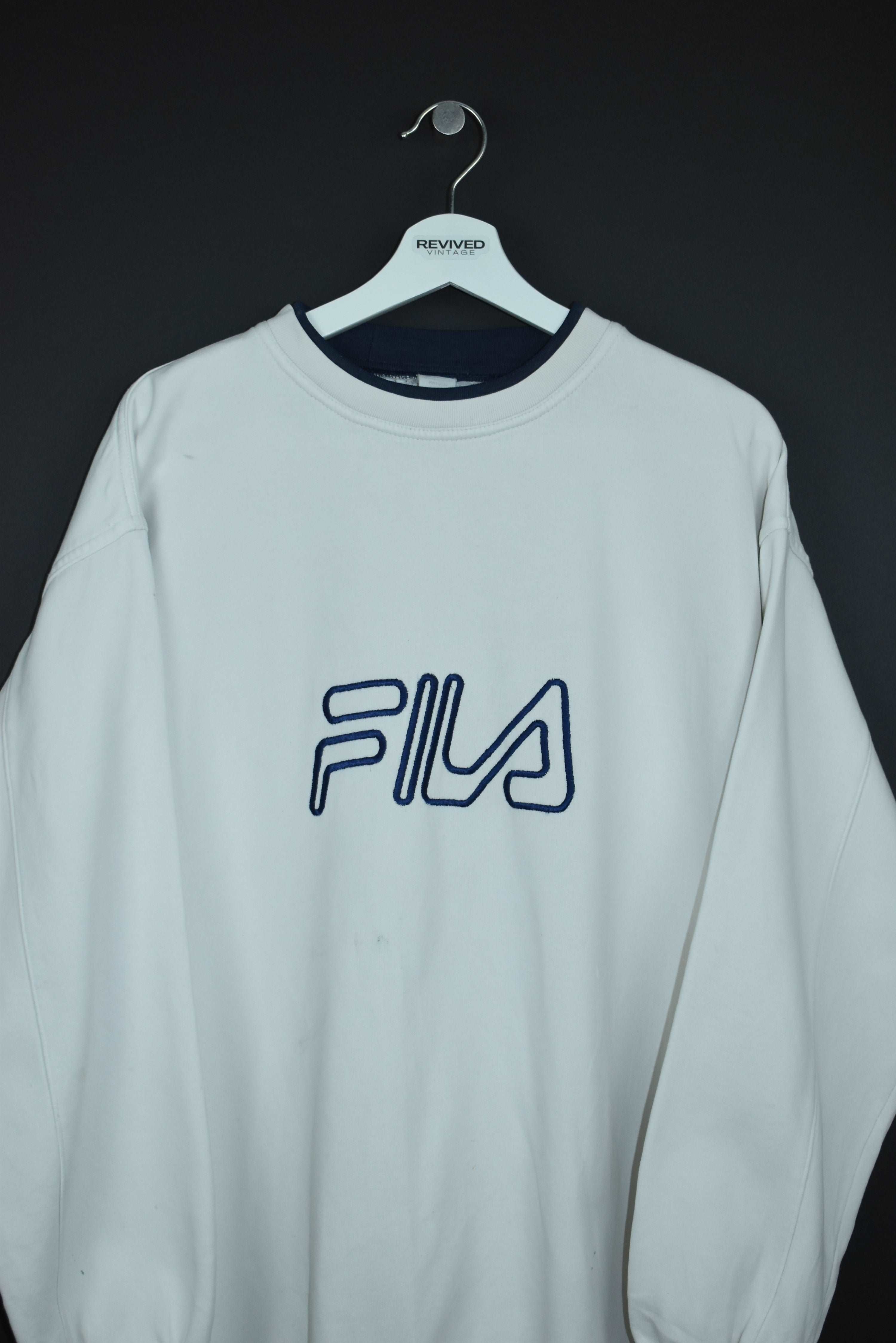 Vintage Fila Embroidered Double Neck Sweatshirt XXL