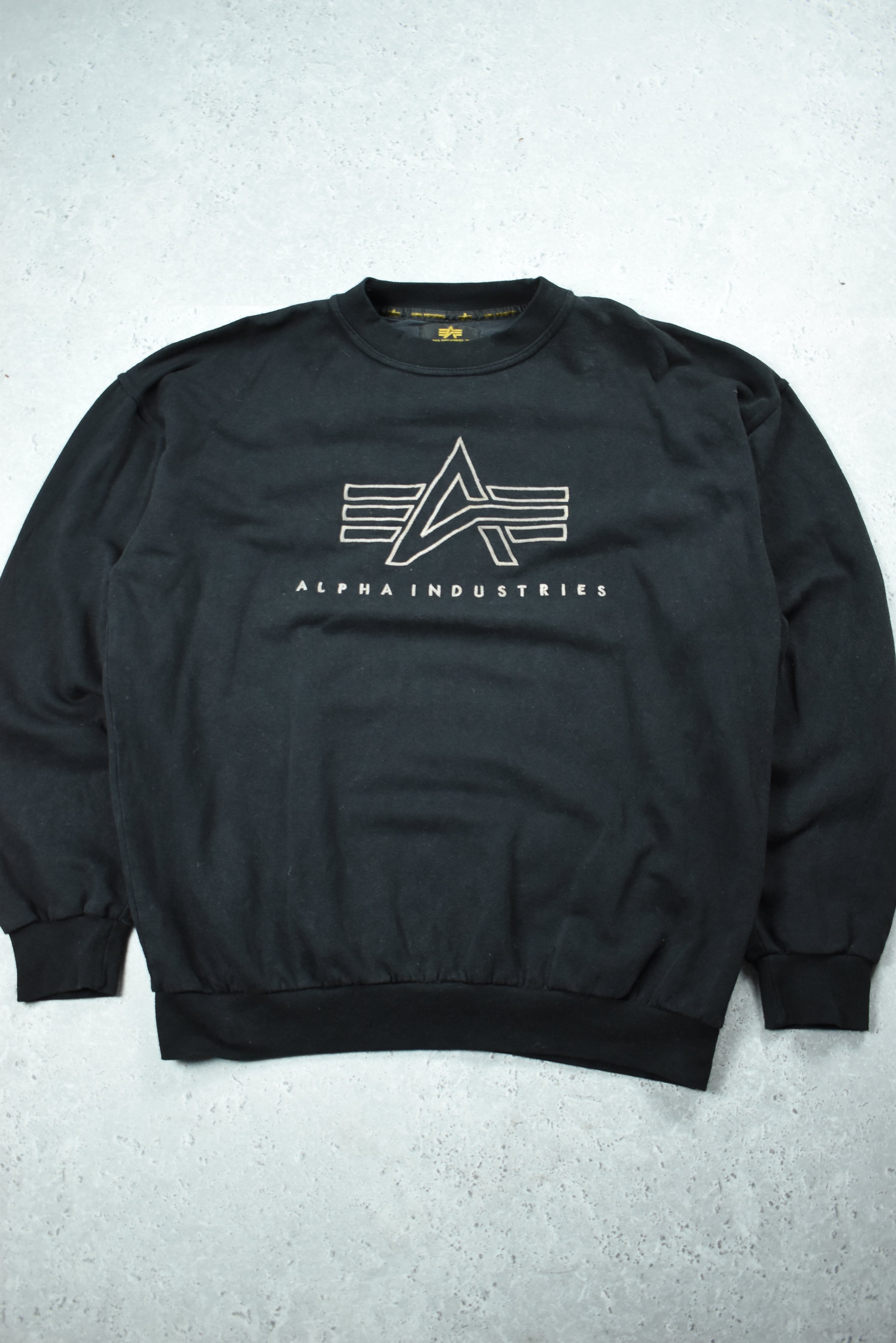 Vintage Alpha Industries Embroidery Sweatshirt Xlarge