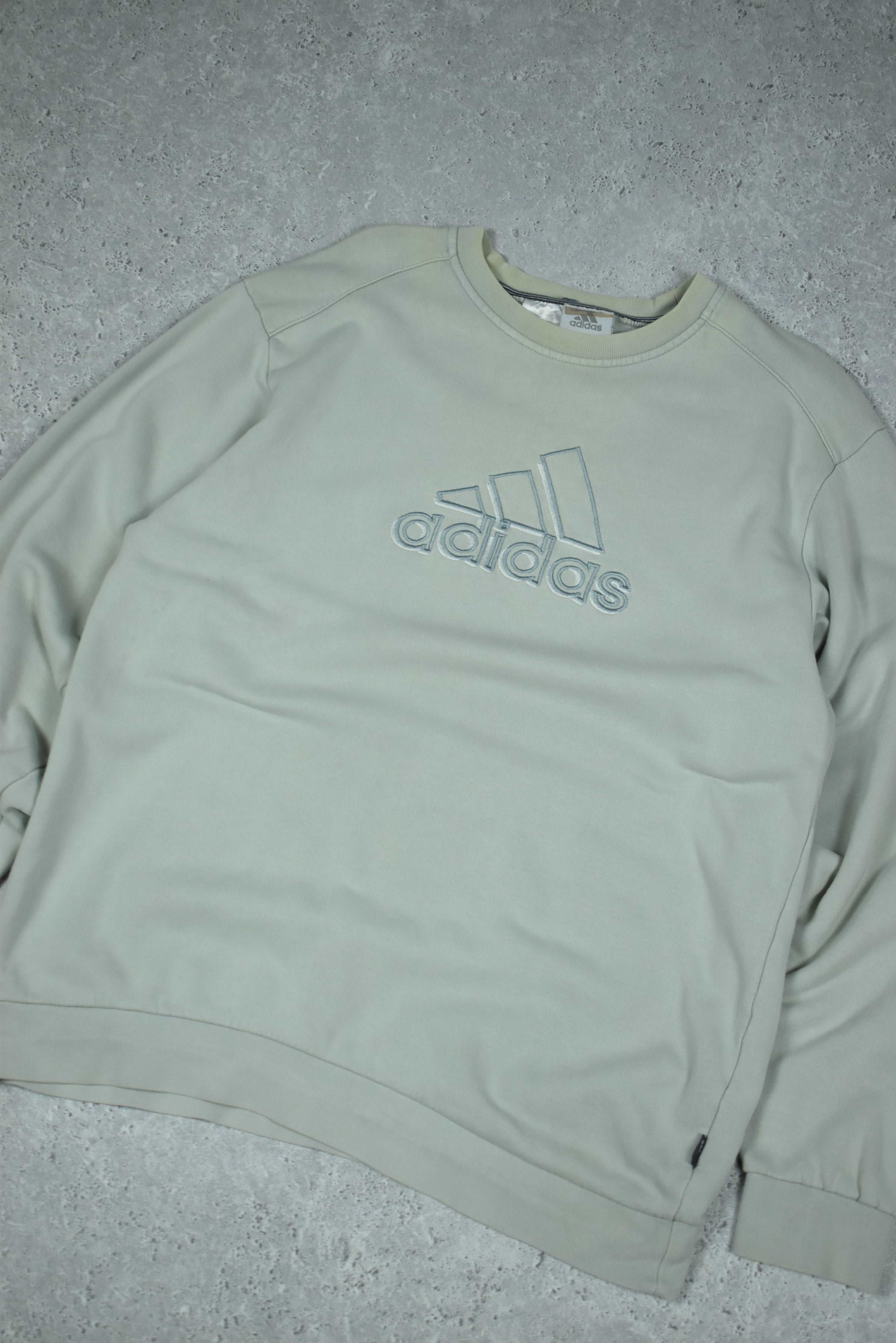Vintage Adidas Embroidery Logo Sweatshirt Large