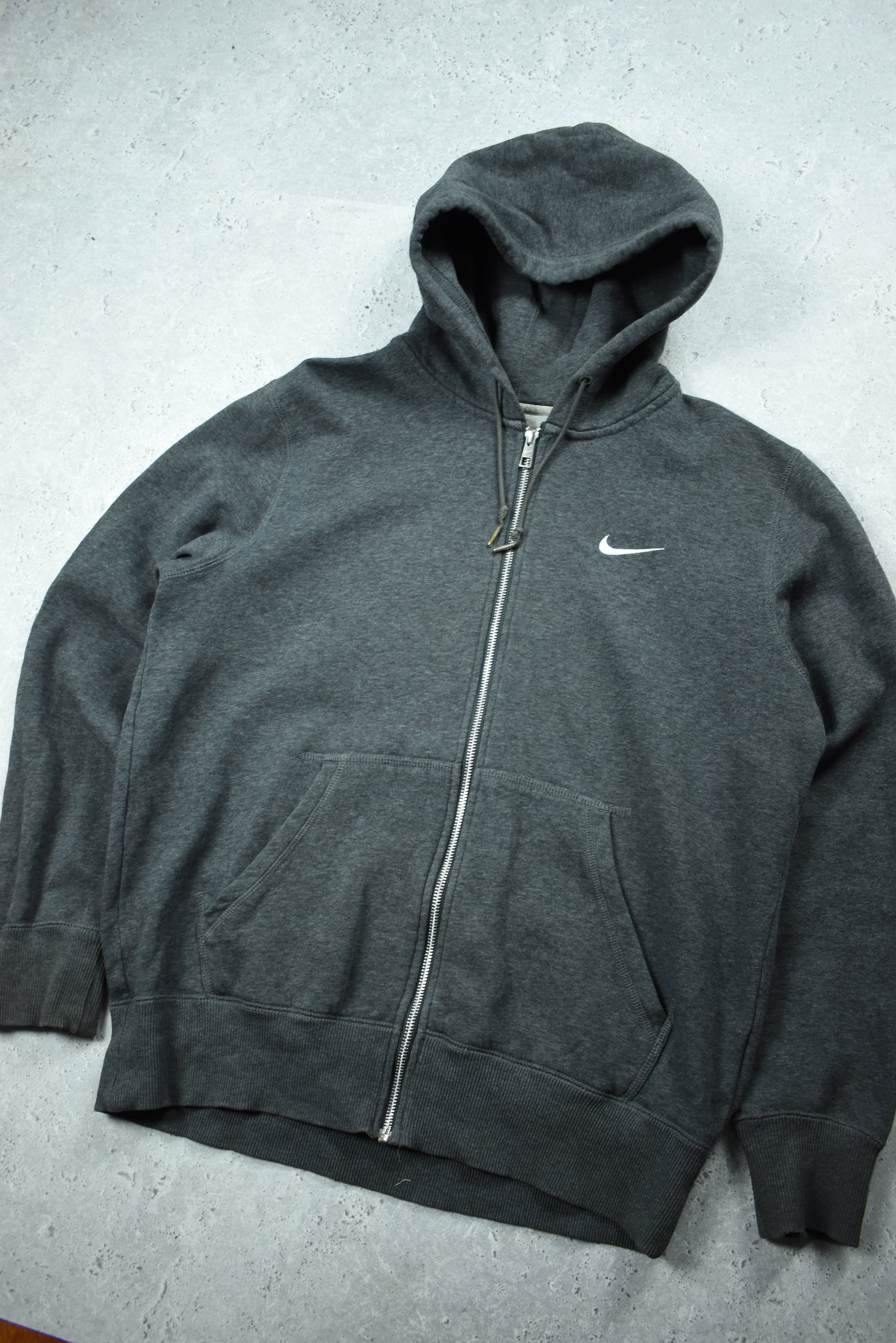 Vintage Nike Embroidery Swoosh Full Zip Hoodie Large