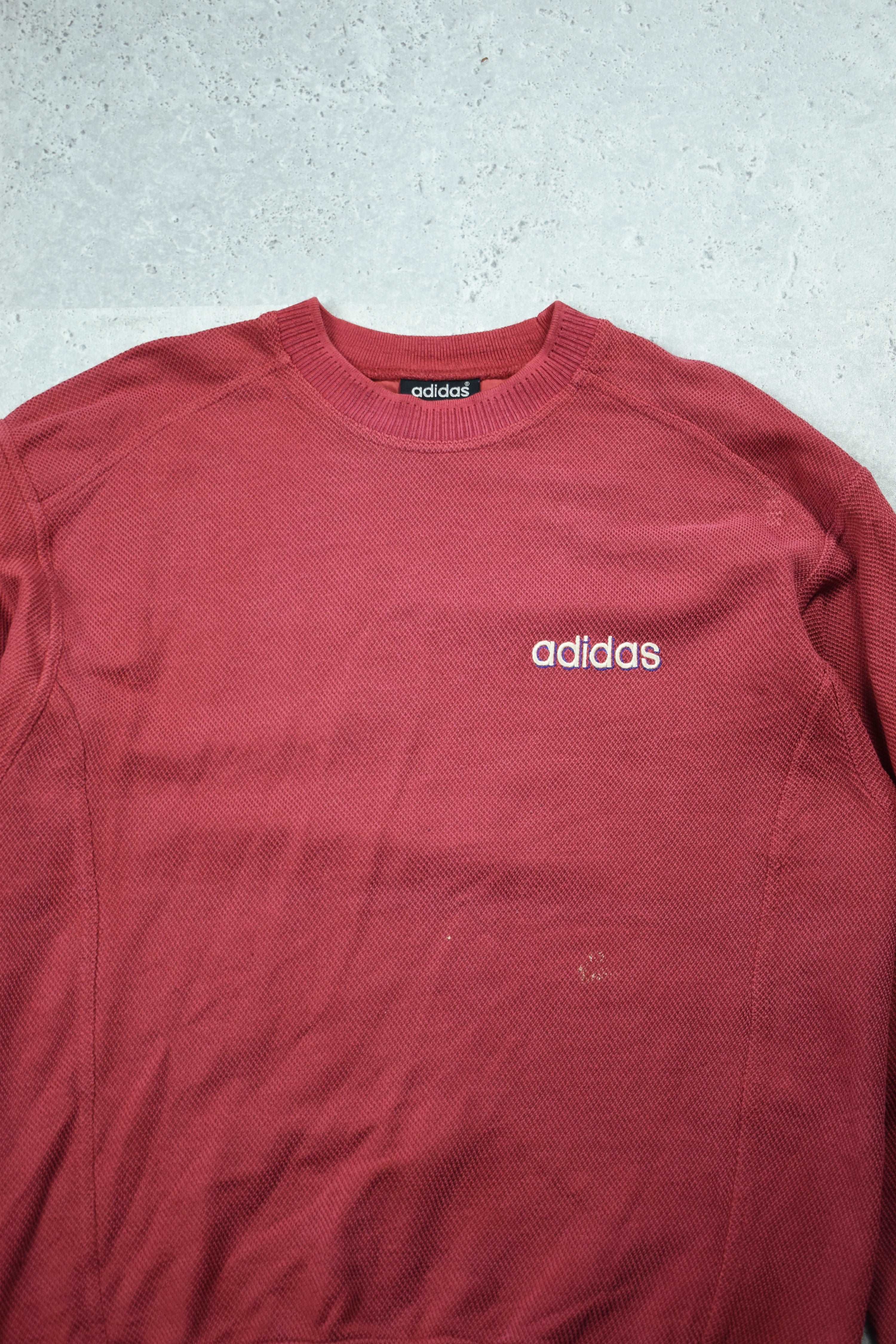 Vintage Adidas Embroidered Cord Sweatshirt Medium