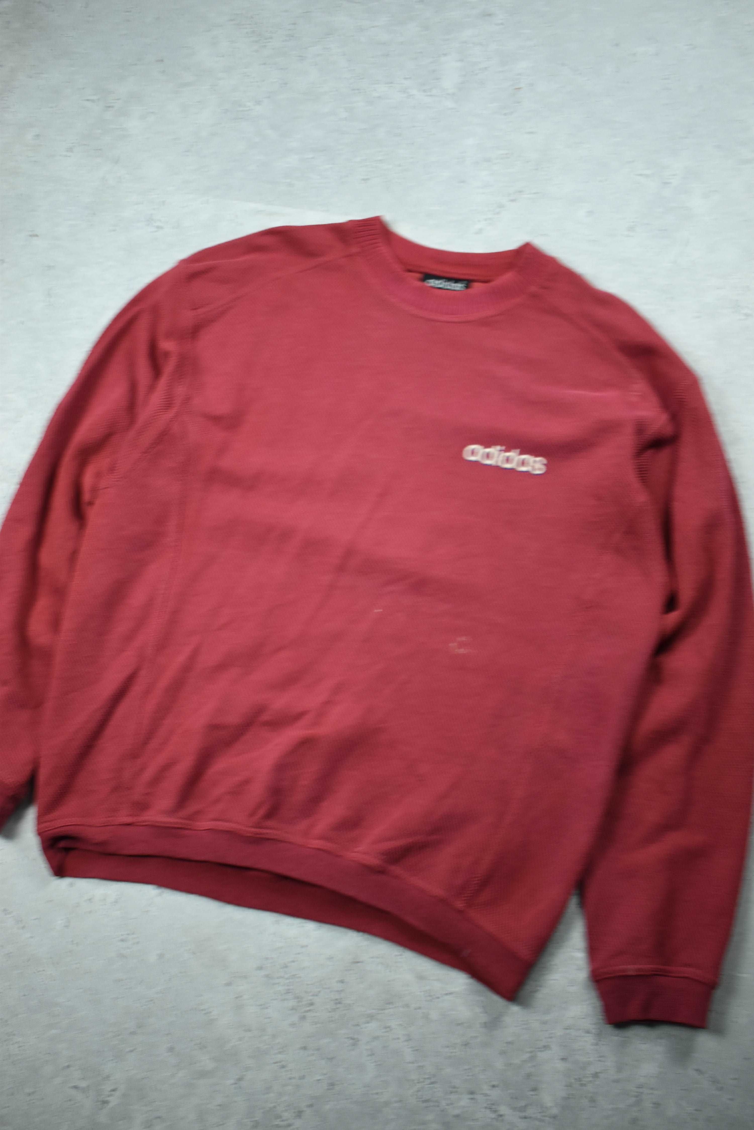 Vintage Adidas Embroidered Cord Sweatshirt Medium