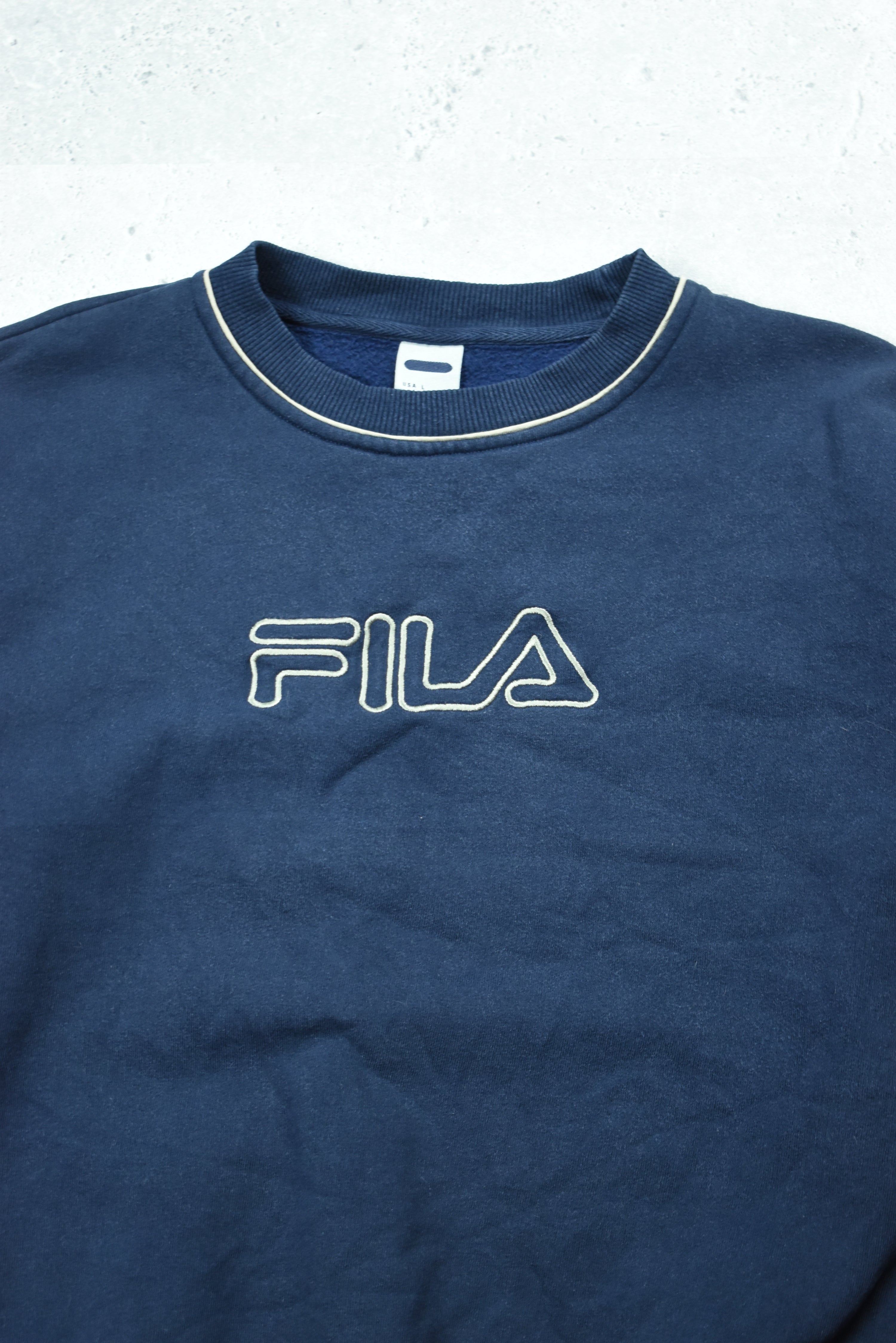 Vintage Fila Embroidery Logo Sweatshirt Large