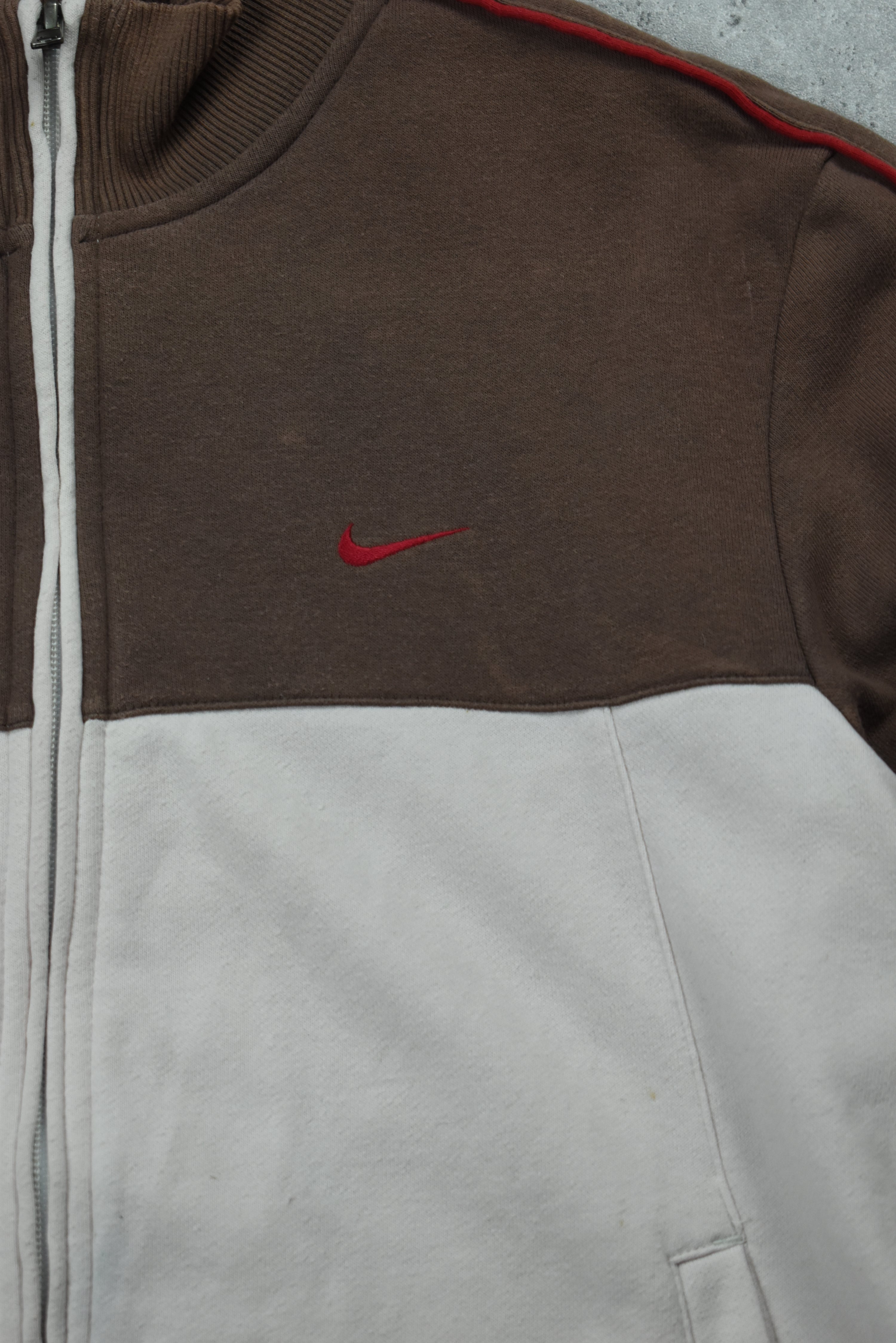 Vintage Nike Embroidery Two Tone Full Zip Medium