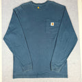 Vintage Carhartt Blue Long Sleeve Cotton Shirt Original Fit Medium (oversize)