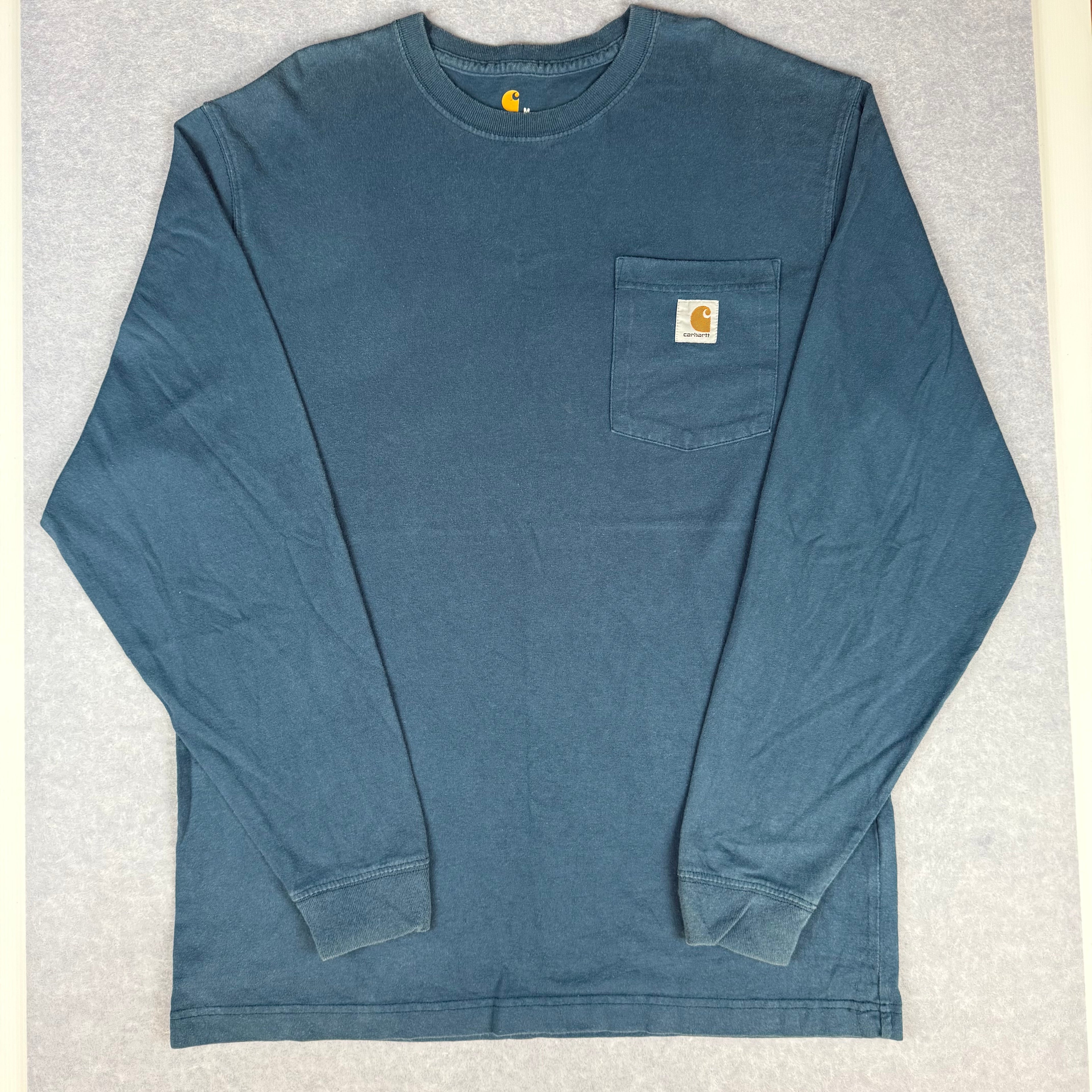 Vintage Carhartt Blue Long Sleeve Cotton Shirt Original Fit Medium (oversize)