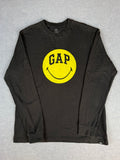 Vintage GAP Smiley Face Logo Long Sleeve T-Shirt Medium