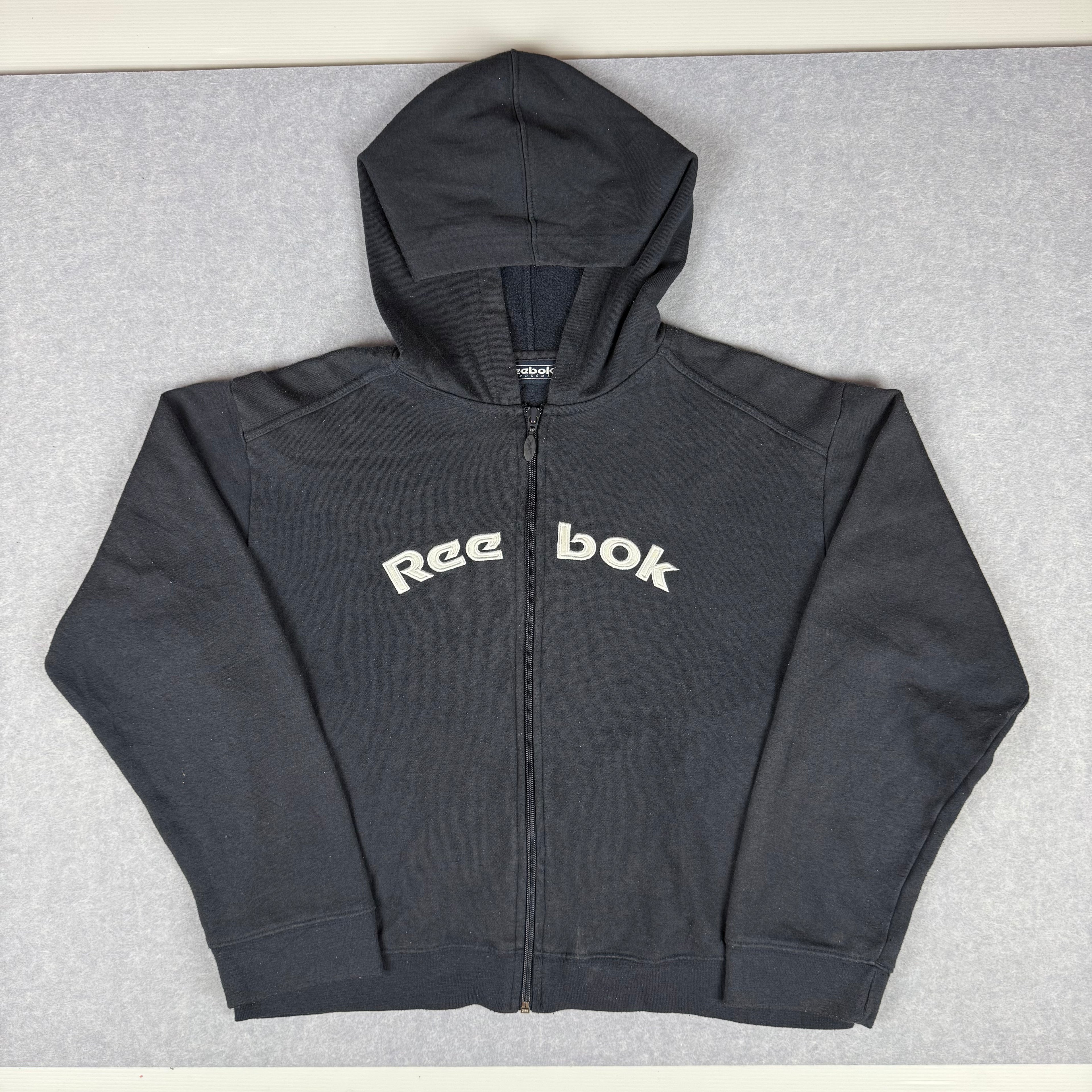 Vintage Reebok Embroidered Full Zip Hoodie Women's XS - Small