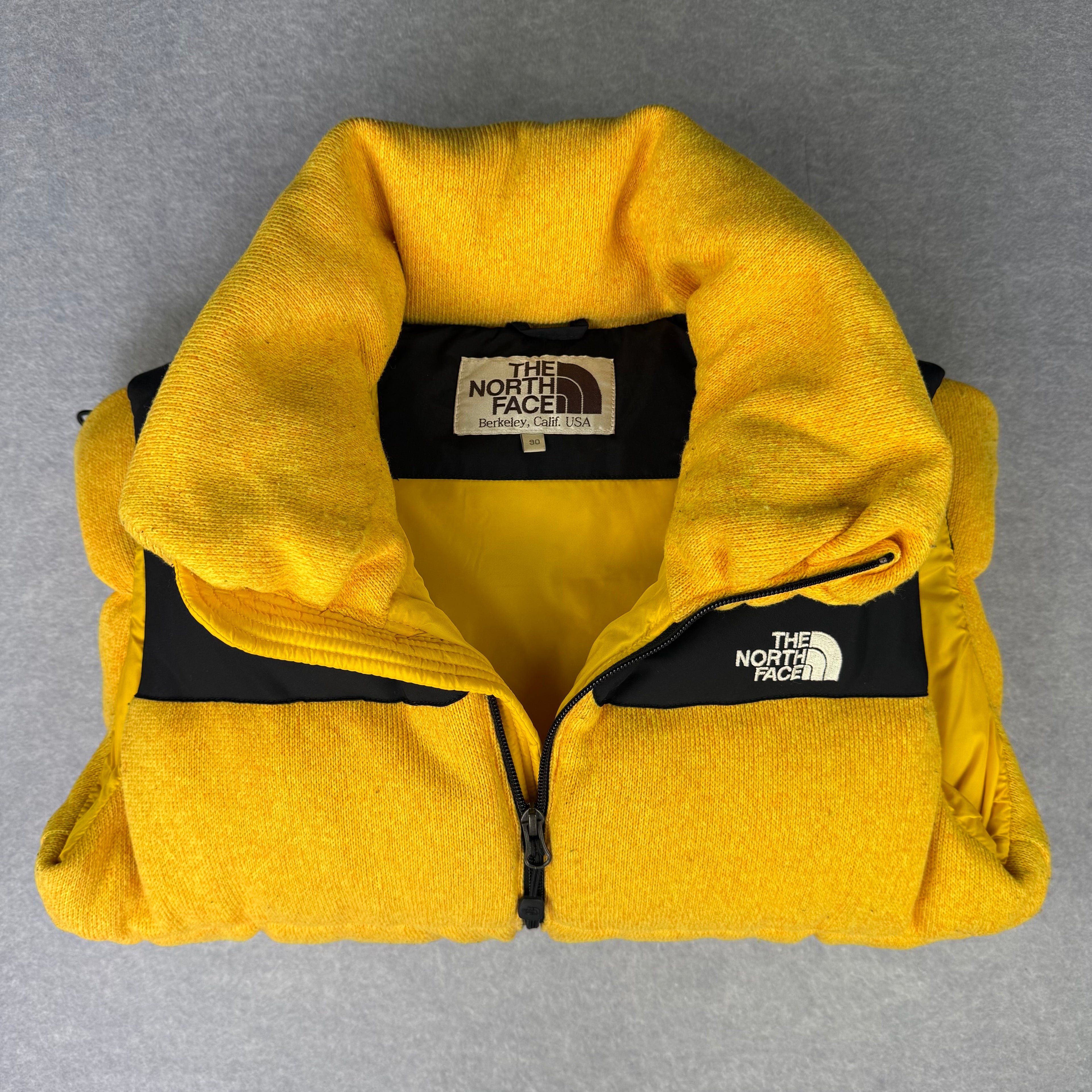 VINTAGE The North Face 1996 Nupste Down Vest size S Yellow and Black