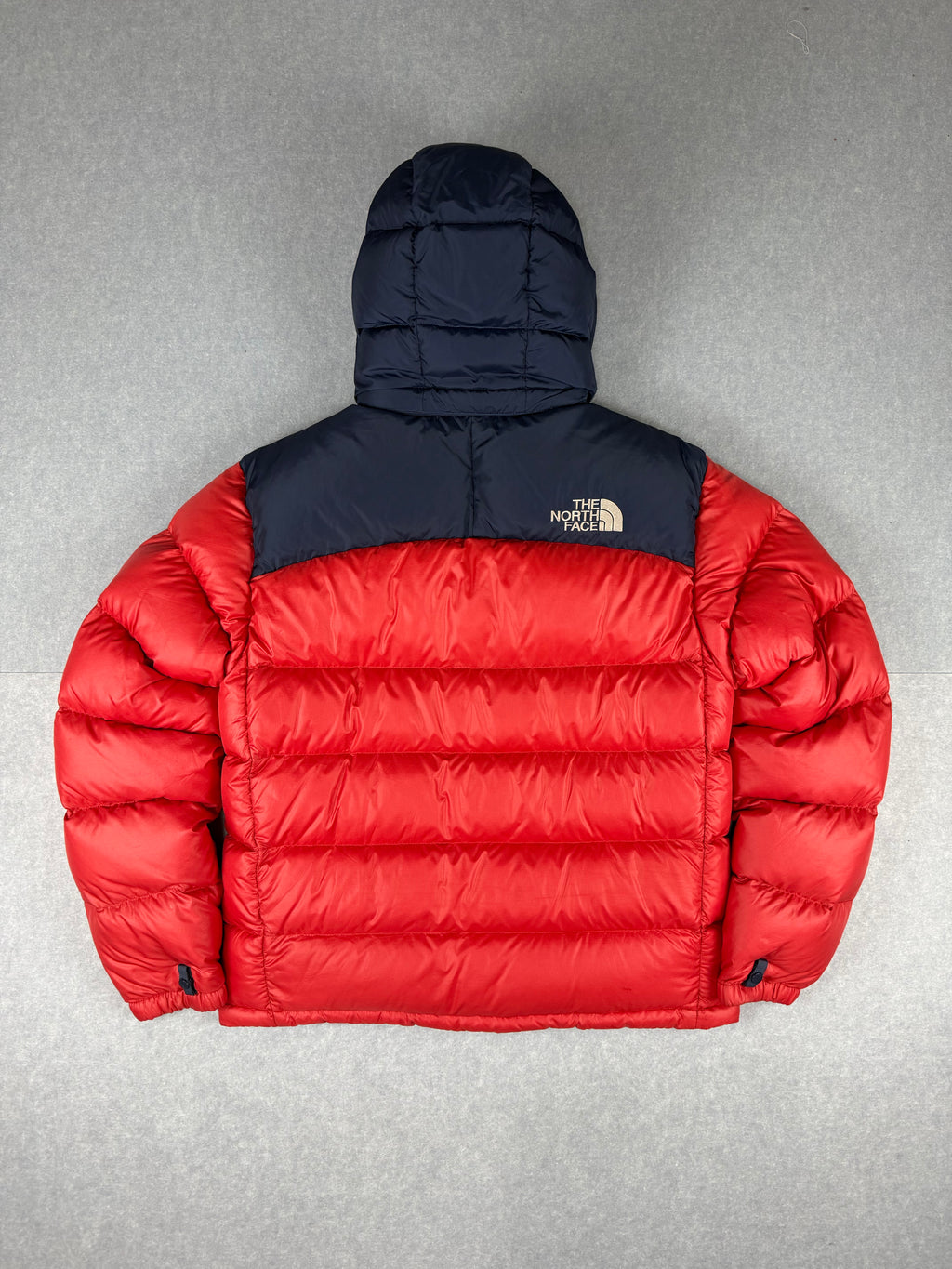 Vintage The North Face 700 Nuptse 2 Hooded Jacket Red and Blue - Medium Men's