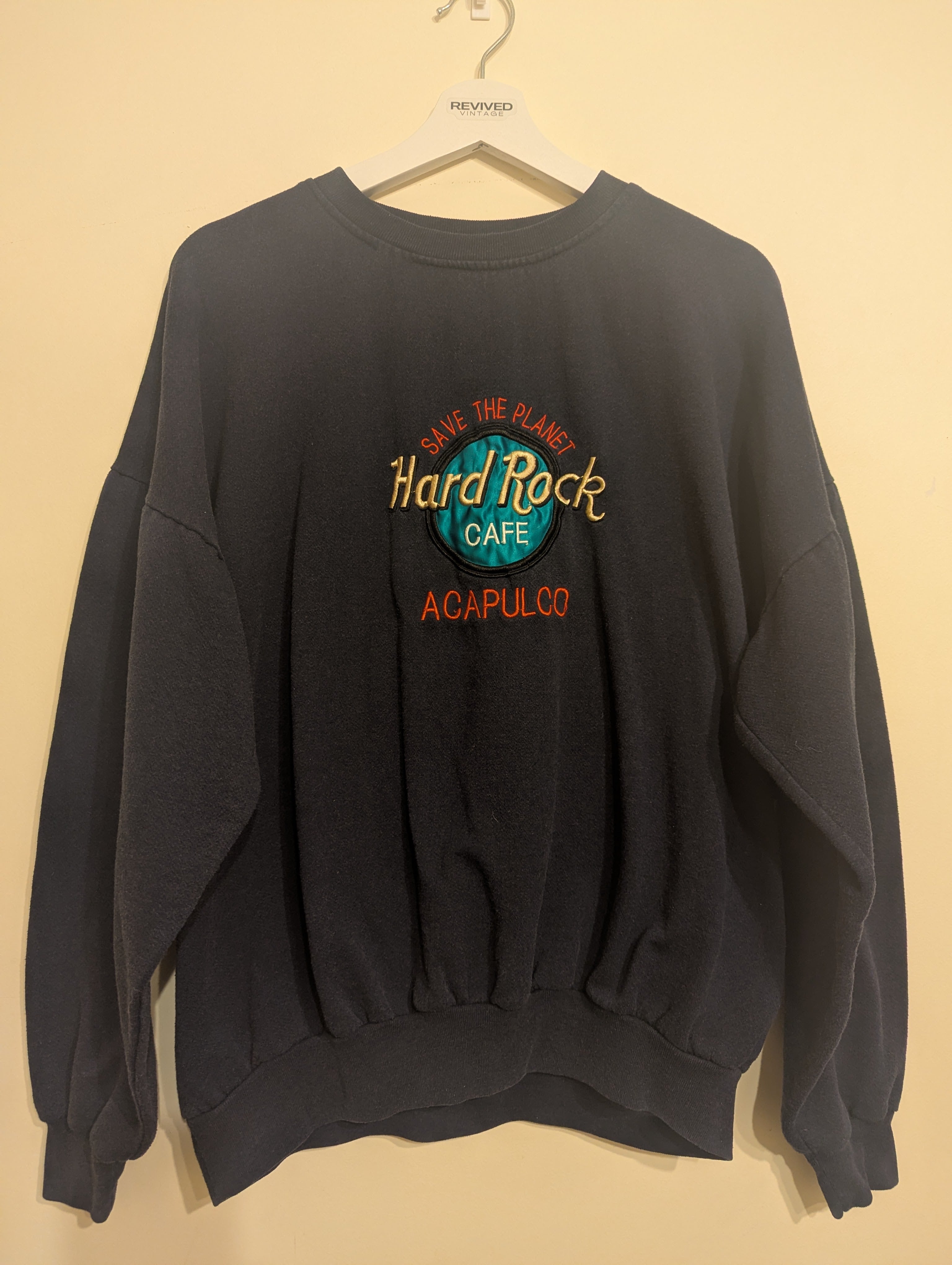 Vintage Hard Rock Cafe Acapulco Sweatshirt Navy Blue