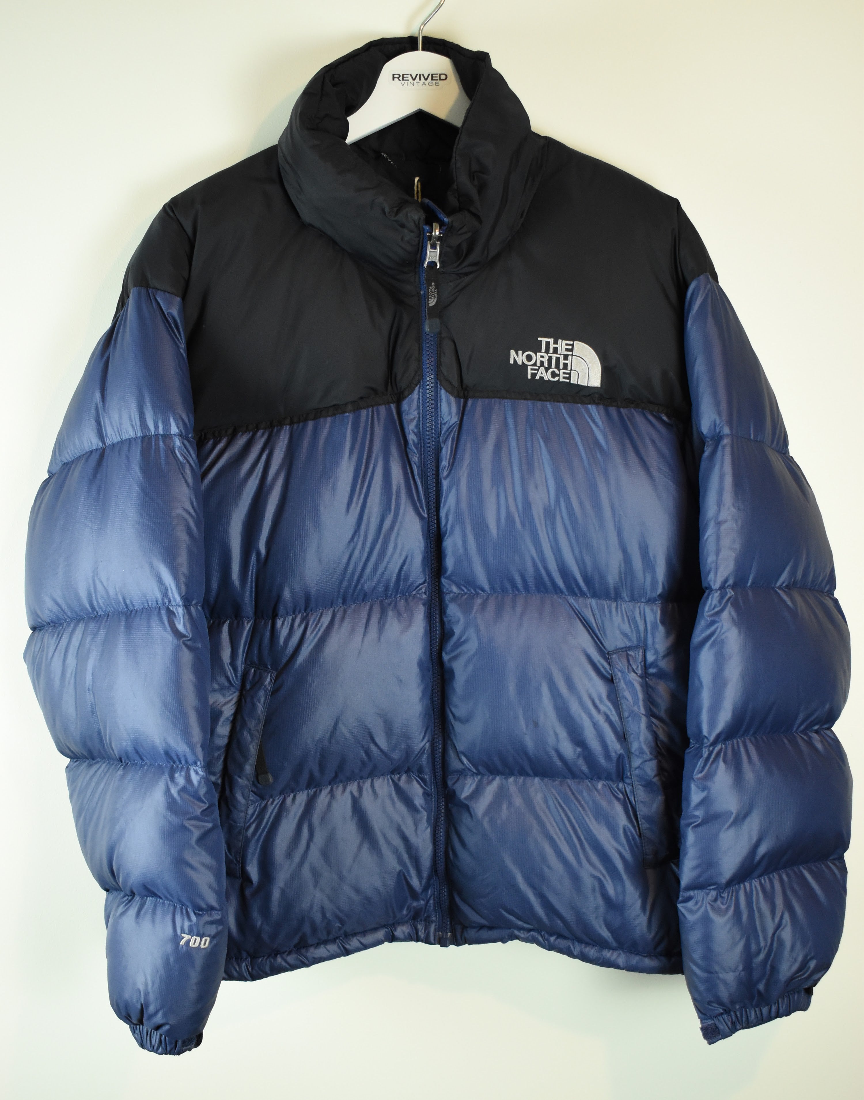 Vintage The North Face 700 Nuptse Puffer Jacket Blue - Large | Vintage Clothing